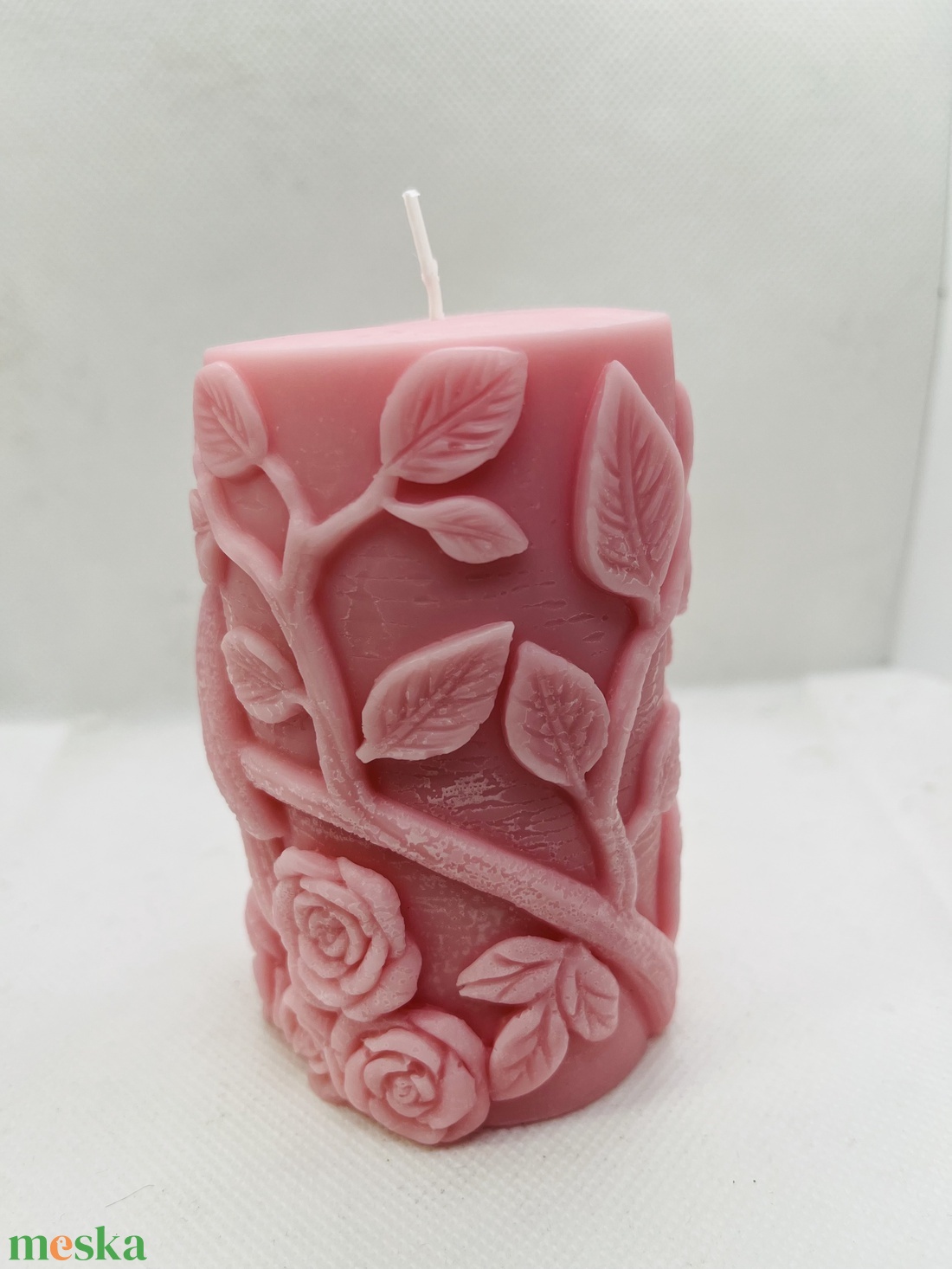 Madaras tömb gyertya- rózsaszín  - otthon & életmód - gyertya, illat, aroma - gyertya - Meska.hu