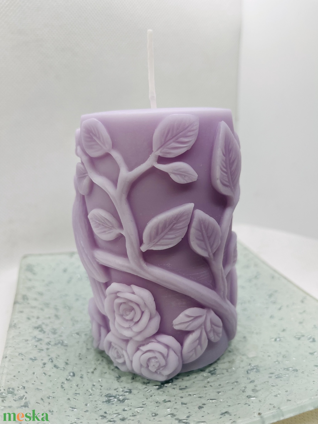 Madaras tömb gyertya- levendula színű  - otthon & életmód - gyertya, illat, aroma - gyertya - Meska.hu