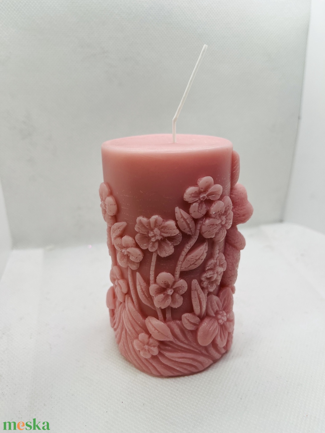 Nyuszis tömb gyertya- rózsaszín  - otthon & életmód - gyertya, illat, aroma - gyertya - Meska.hu