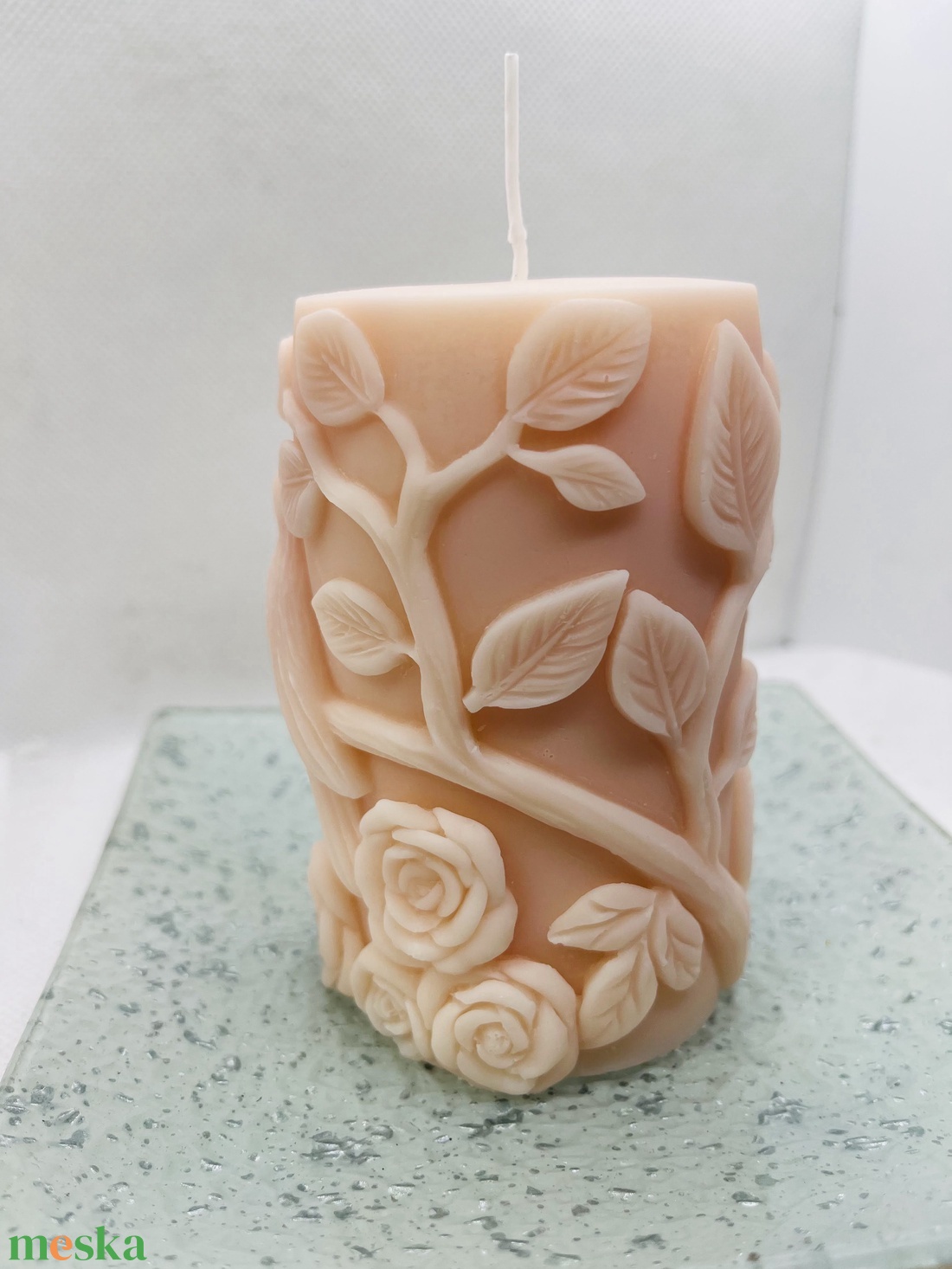Madaras tömb gyertya- baracvirág - otthon & életmód - gyertya, illat, aroma - gyertya - Meska.hu