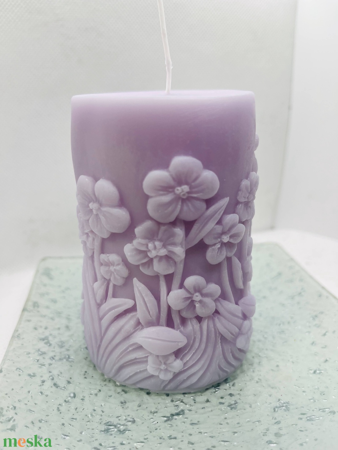 Nyuszis tömb gyertya- lila - otthon & életmód - gyertya, illat, aroma - gyertya - Meska.hu