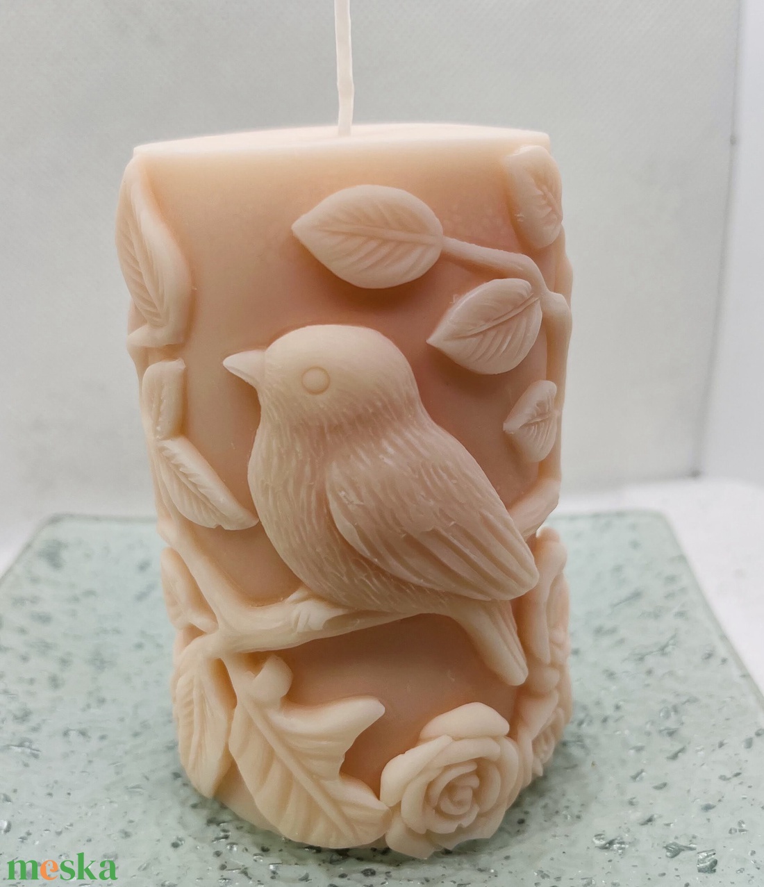 Madaras tömb gyertya- baracvirág - otthon & életmód - gyertya, illat, aroma - gyertya - Meska.hu