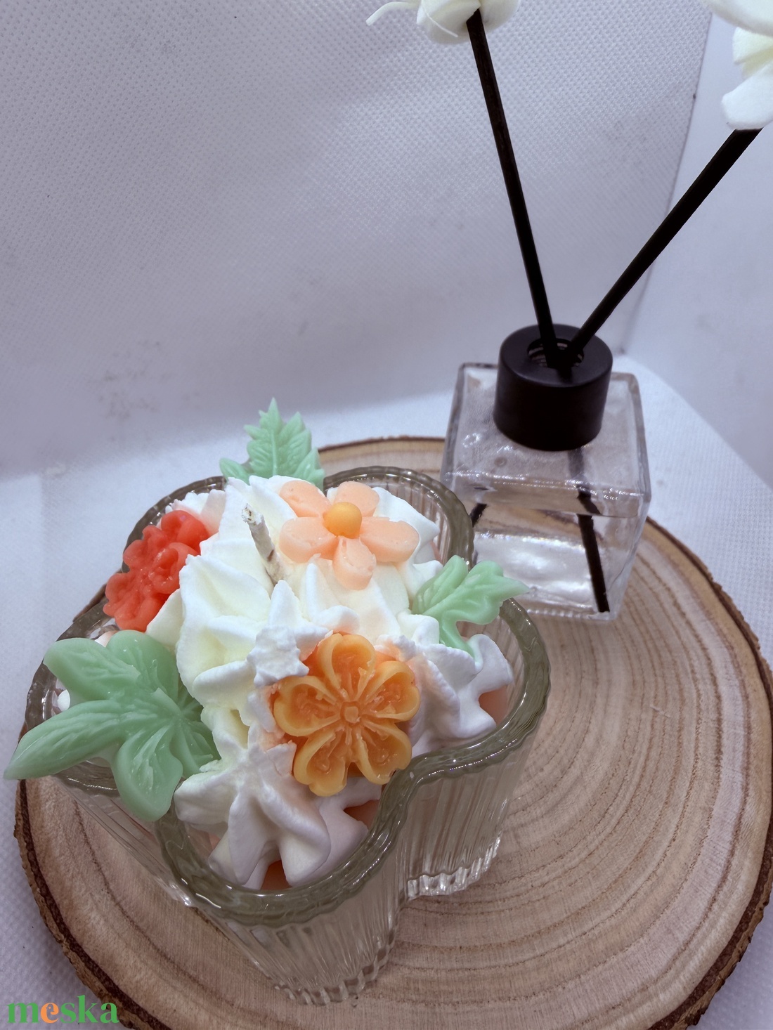 Apró virágos üveges d�szgyertya - rózsaszín alappal - otthon & életmód - gyertya, illat, aroma - gyertya - Meska.hu