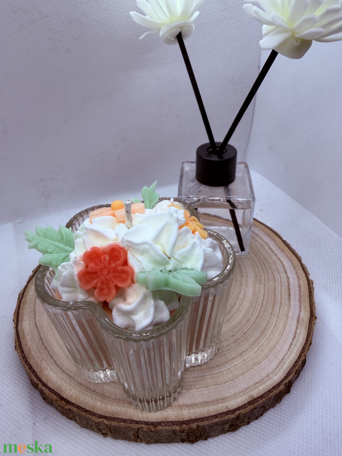 Apró virágos üveges d�szgyertya - rózsaszín alappal - otthon & életmód - gyertya, illat, aroma - gyertya - Meska.hu