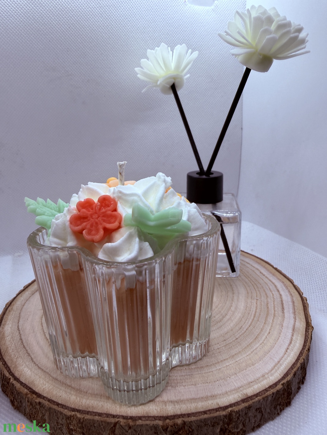 Apró virágos üveges d�szgyertya - rózsaszín alappal - otthon & életmód - gyertya, illat, aroma - gyertya - Meska.hu