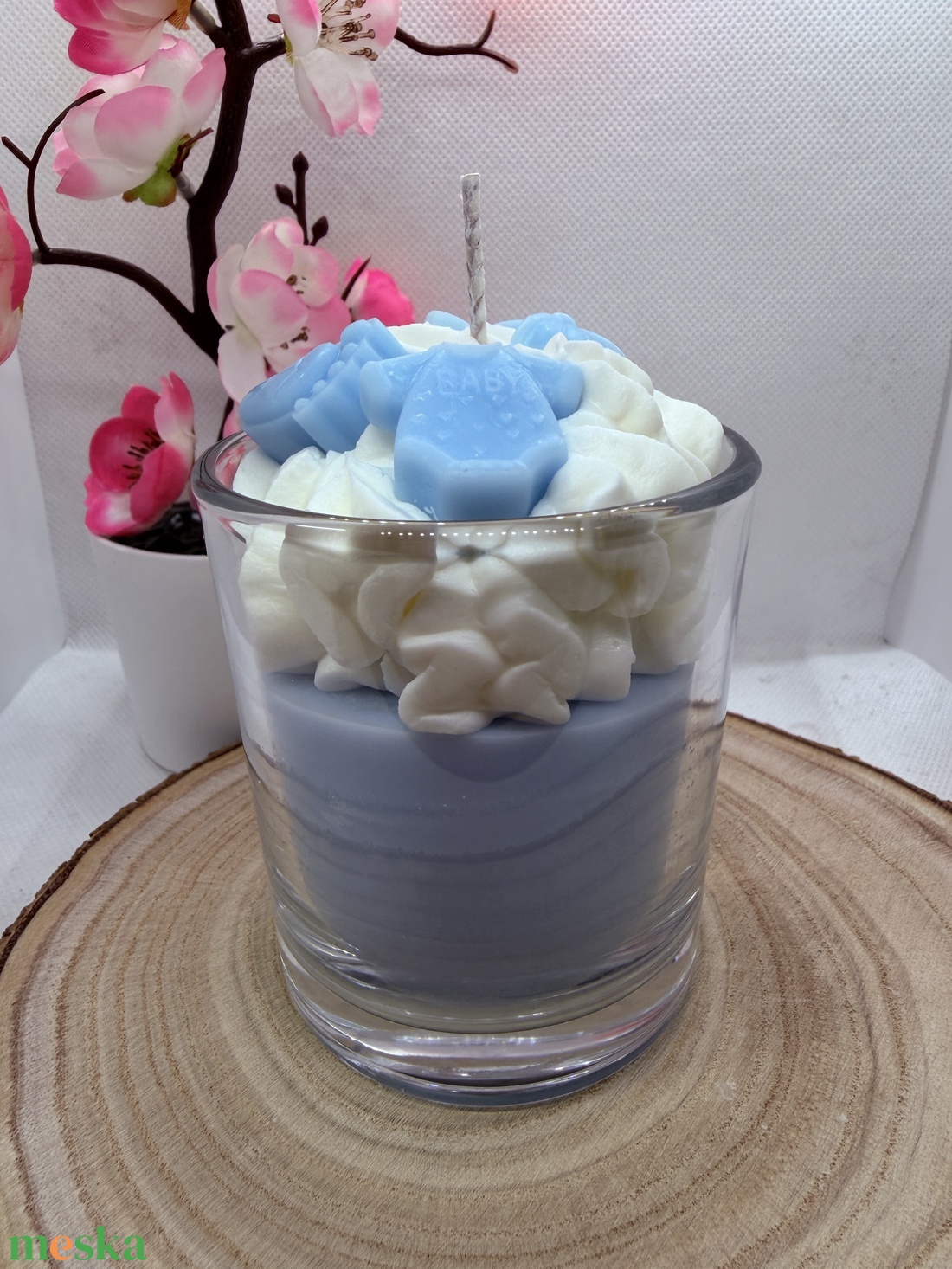 Babaköszöntő díszgyertya üvegben - otthon & életmód - gyertya, illat, aroma - gyertya - Meska.hu