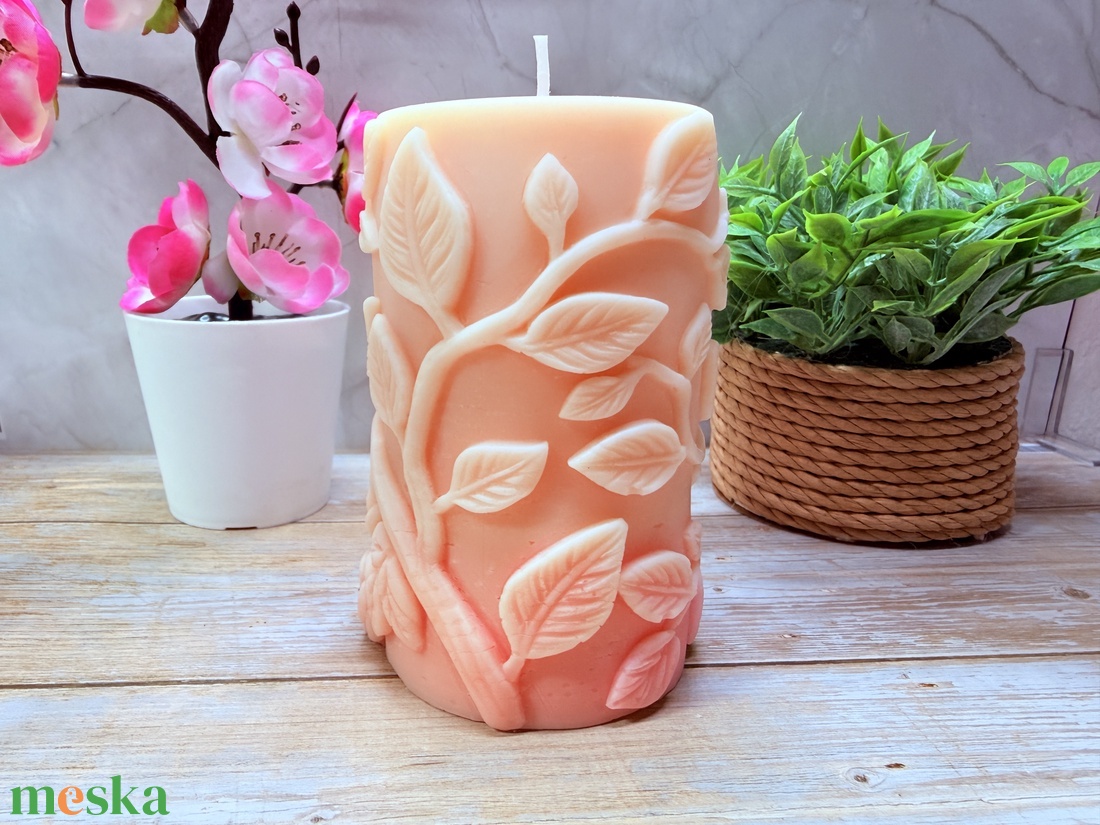 Madaras tömb gyertya- rózsaszín átmenetes  - otthon & életmód - gyertya, illat, aroma - gyertya - Meska.hu
