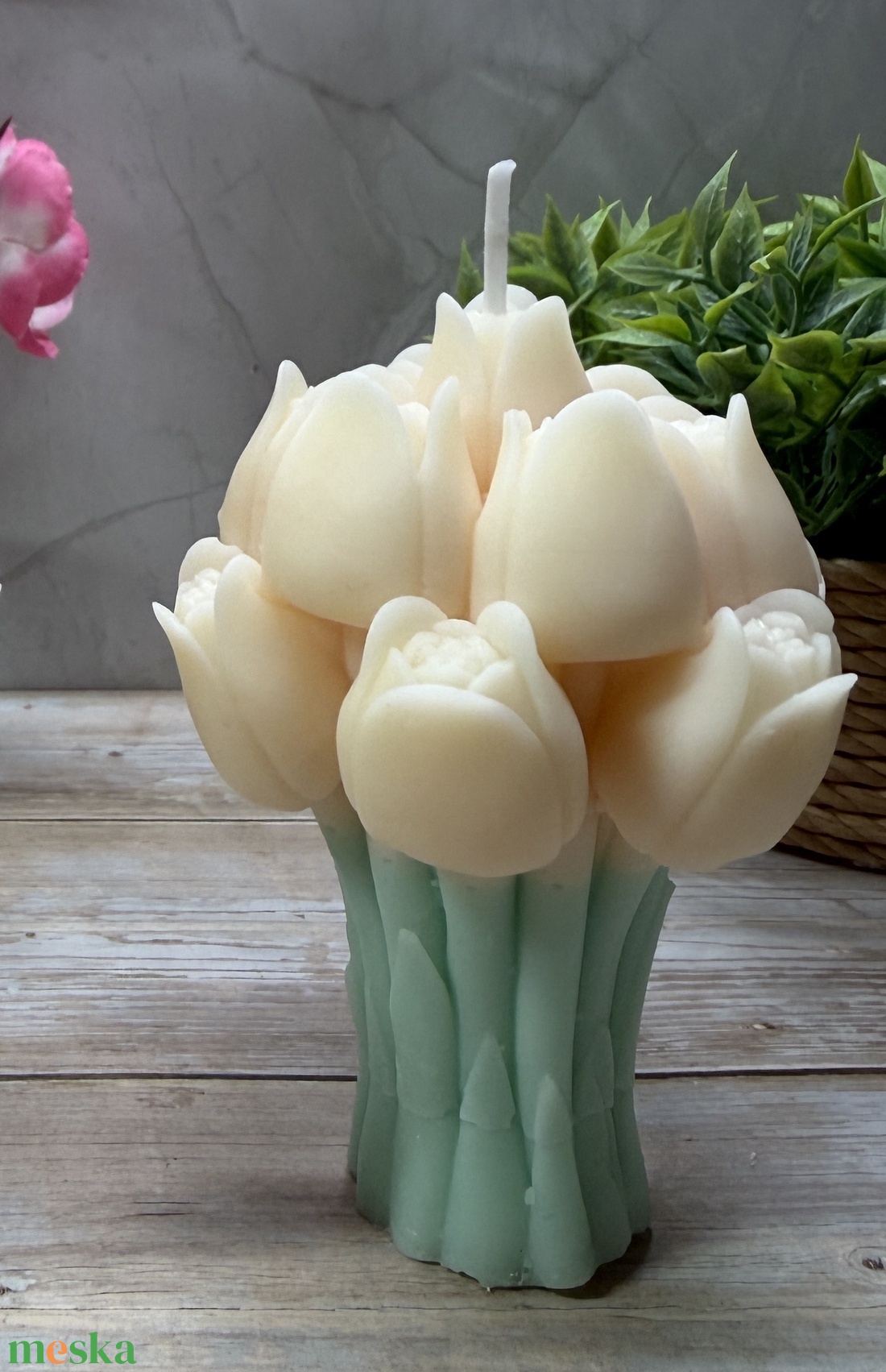 Tulipán csokor gyertya � tavaszi virágos dekoráció2 - otthon & életmód - gyertya, illat, aroma - gyertya - Meska.hu