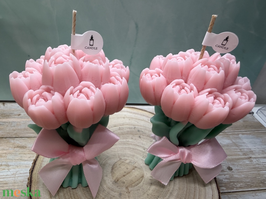Tulipáncsokor gyertya - otthon & életmód - gyertya, illat, aroma - gyertya - Meska.hu