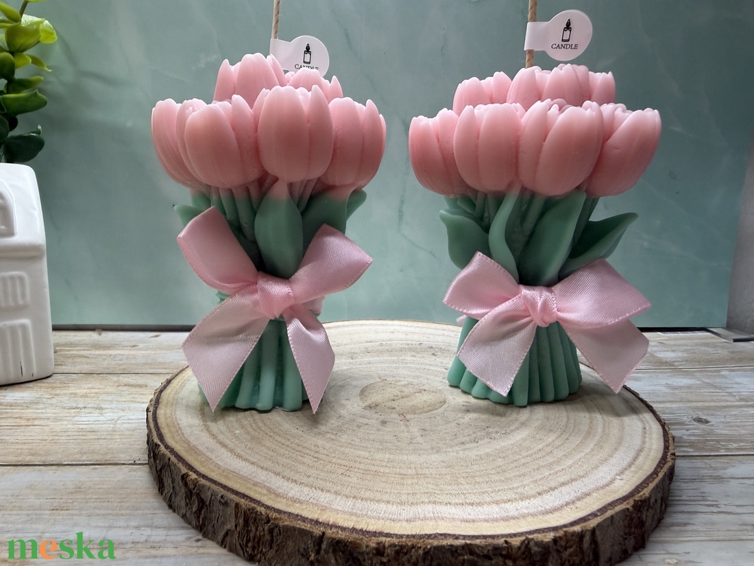 Tulipáncsokor gyertya - otthon & életmód - gyertya, illat, aroma - gyertya - Meska.hu