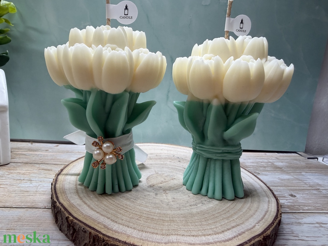 Tulipáncsokor gyertya - otthon & életmód - gyertya, illat, aroma - gyertya - Meska.hu