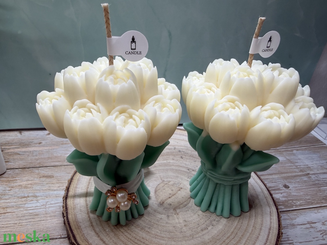 Tulipáncsokor gyertya - otthon & életmód - gyertya, illat, aroma - gyertya - Meska.hu
