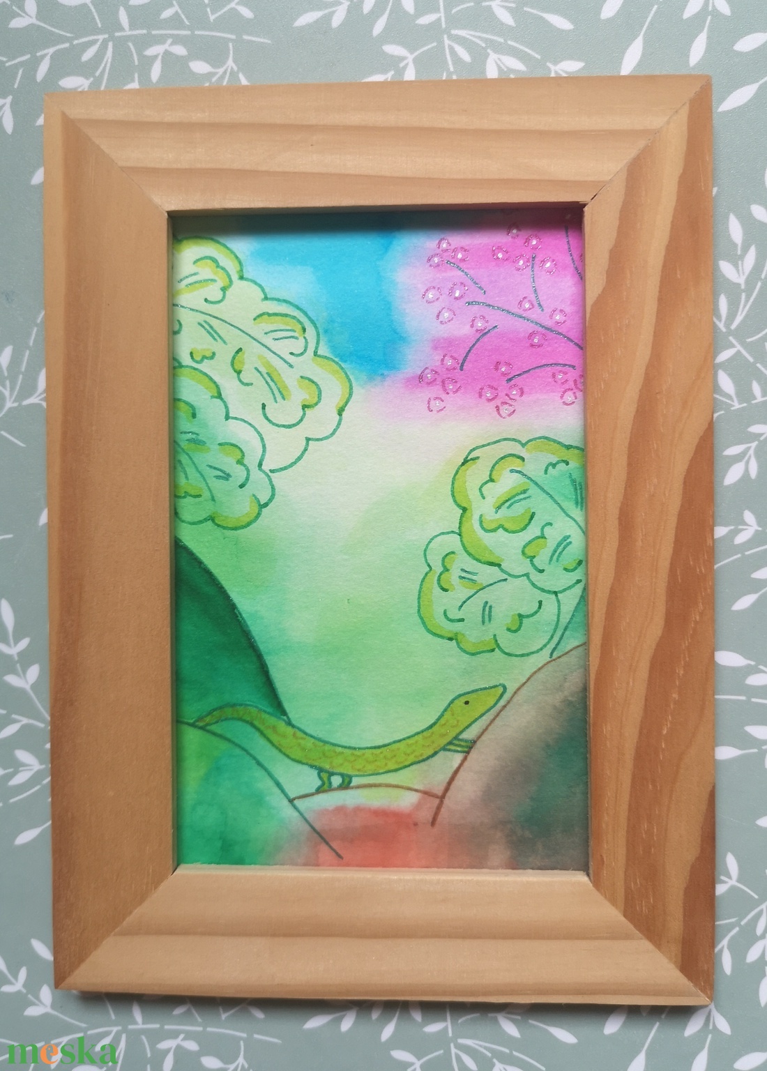 Erdőlakó állatok - Gyík - művészet - festmény - akvarell - Meska.hu