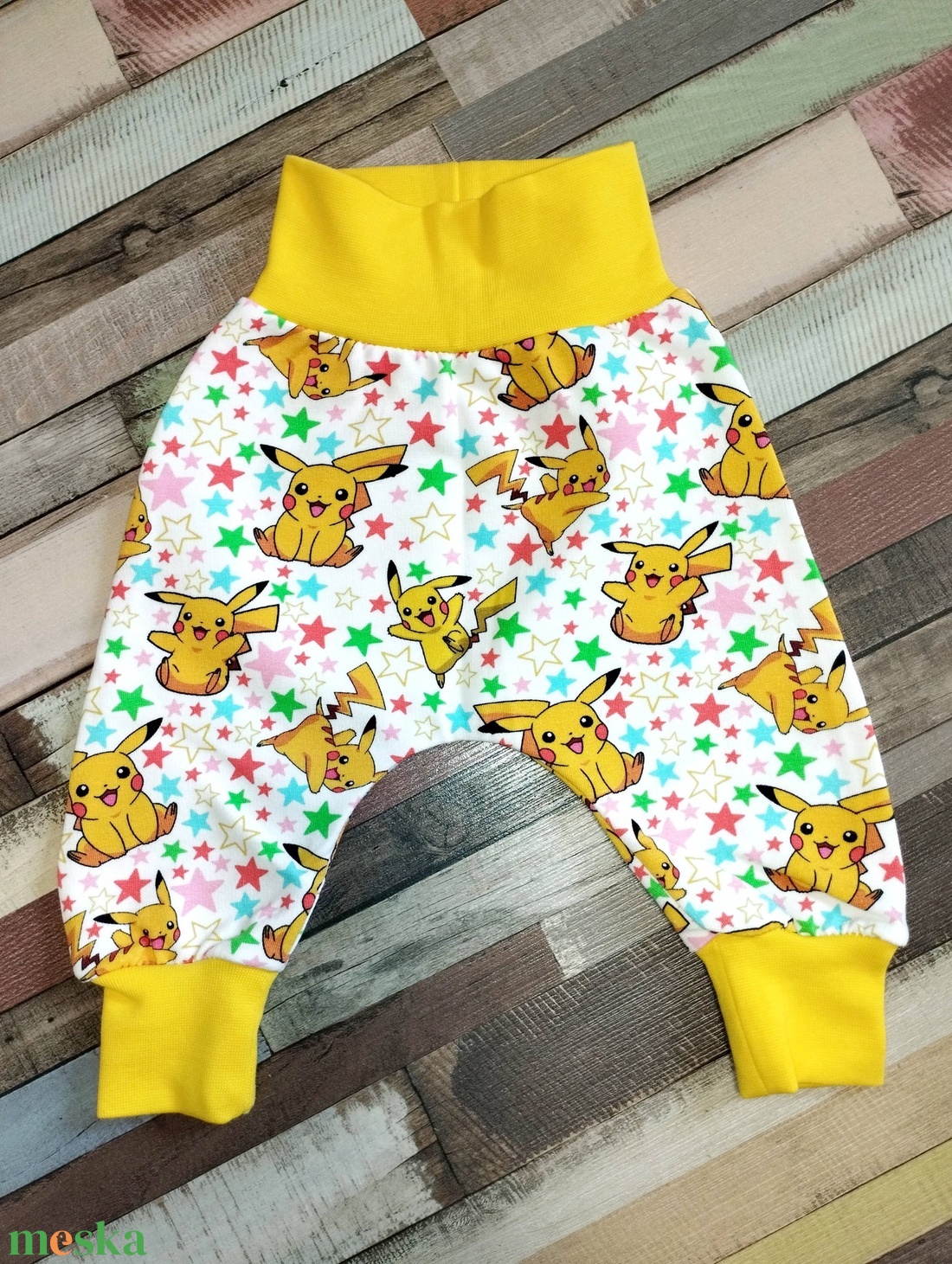 Monesz Pikachu hosszú nadrág 56 - baba - mama - babaruházat - baba nadrág - Meska.hu