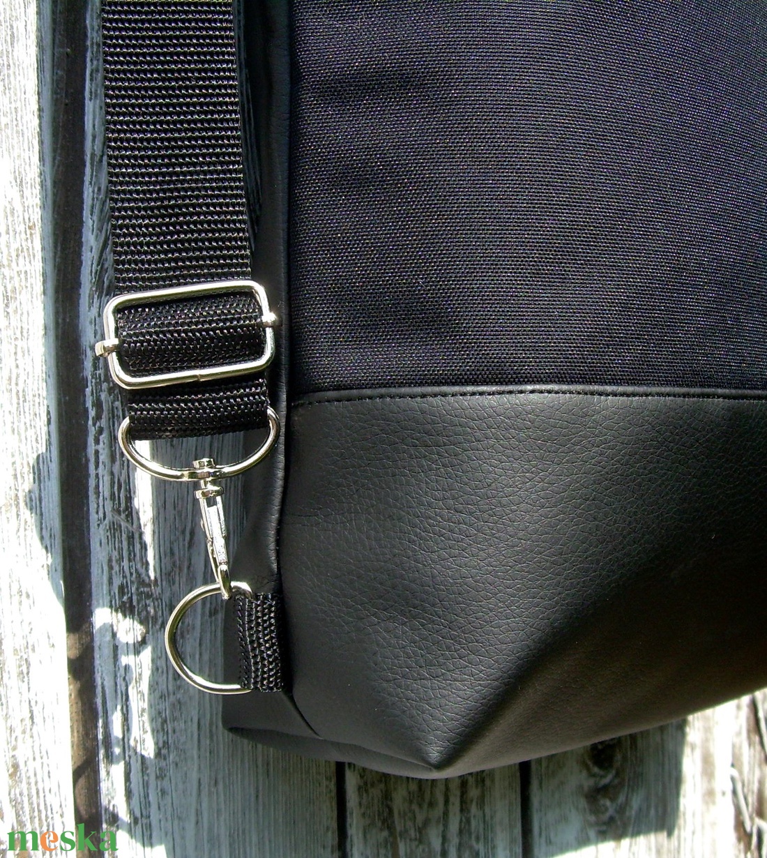 CITY BAG HÁTIZSÁK/OLDALTÁSKA : Fekete bőr cordurával - táska & tok - variálható táska - Meska.hu CITY BAG HÁTIZSÁK/OLDALTÁSKA : Fekete bőr cordurával - táska & tok - variálható táska - Meska.hu