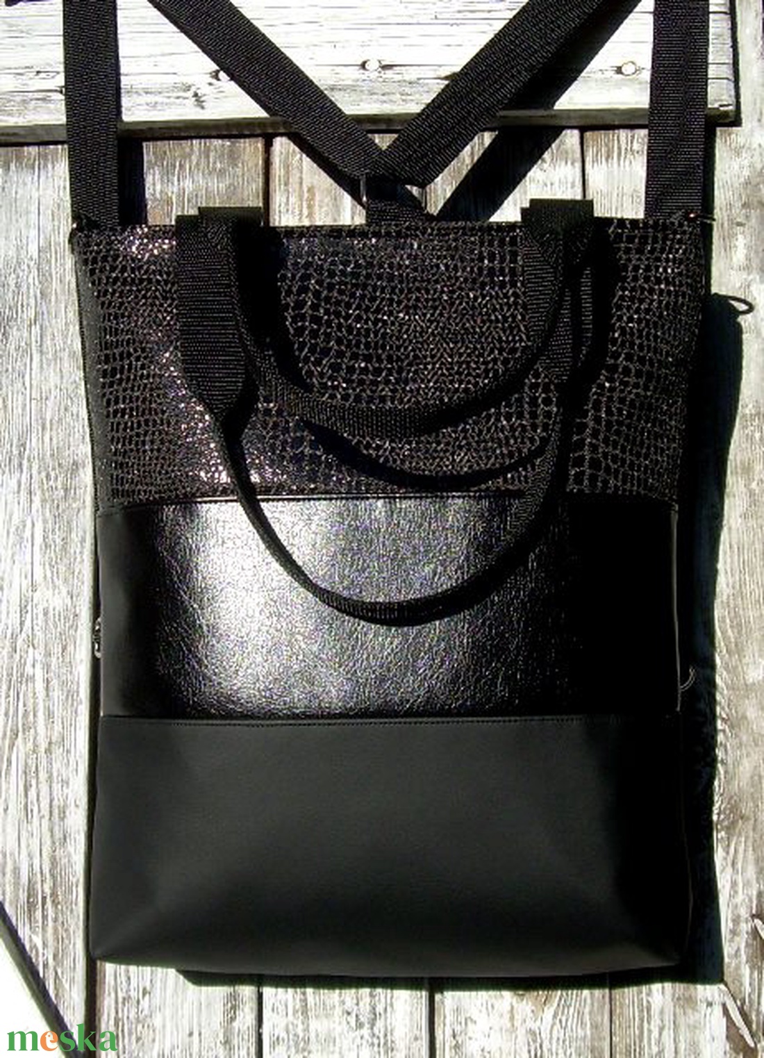 AKCIÓ! - CITY BAG HÁTIZSÁK/OLDALTÁSKA/VÁLLTÁSKA : Elegáns fekete 2. - - Meska.hu AKCIÓ! - CITY BAG HÁTIZSÁK/OLDALTÁSKA/VÁLLTÁSKA : Elegáns fekete 2. - - Meska.hu