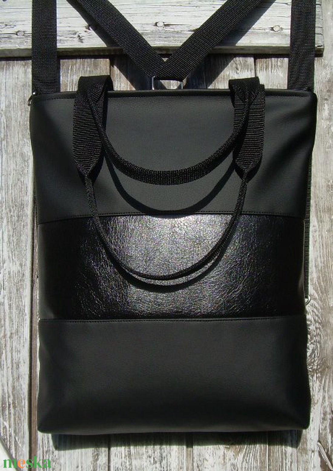 CITY BAG HÁTIZSÁK/OLDALTÁSKA/VÁLLTÁSKA : Fekete feketével 2. - - Meska.hu CITY BAG HÁTIZSÁK/OLDALTÁSKA/VÁLLTÁSKA : Fekete feketével 2. - - Meska.hu