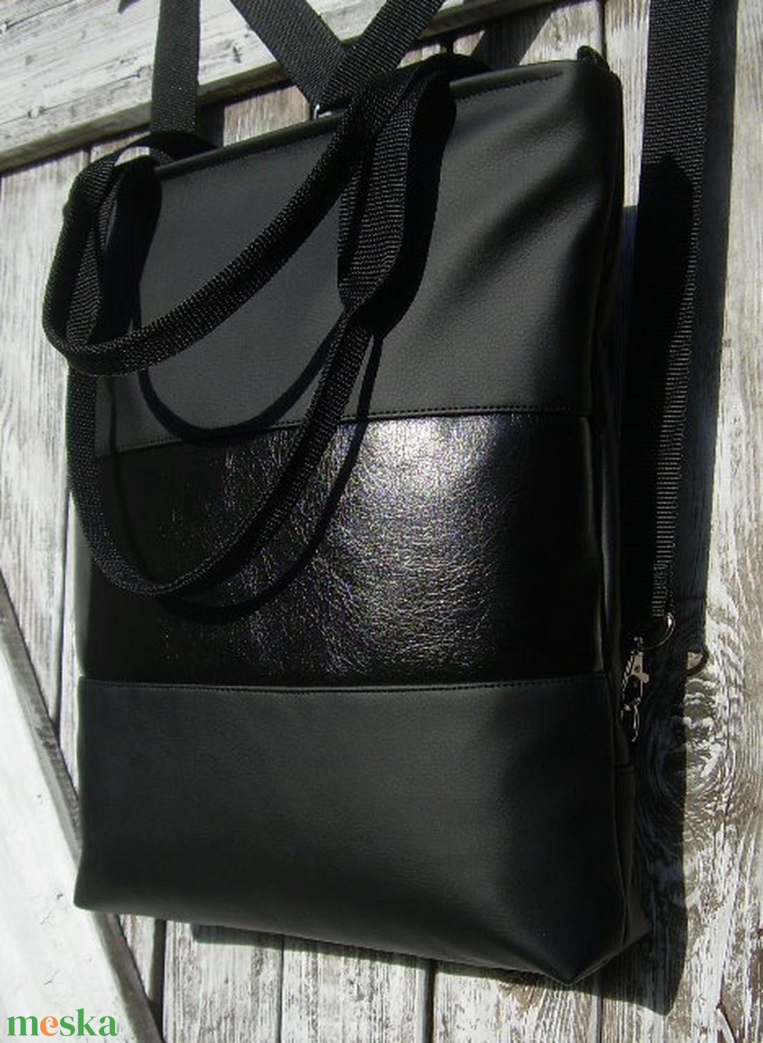 CITY BAG HÁTIZSÁK/OLDALTÁSKA/VÁLLTÁSKA : Fekete feketével 2. - - Meska.hu CITY BAG HÁTIZSÁK/OLDALTÁSKA/VÁLLTÁSKA : Fekete feketével 2. - - Meska.hu