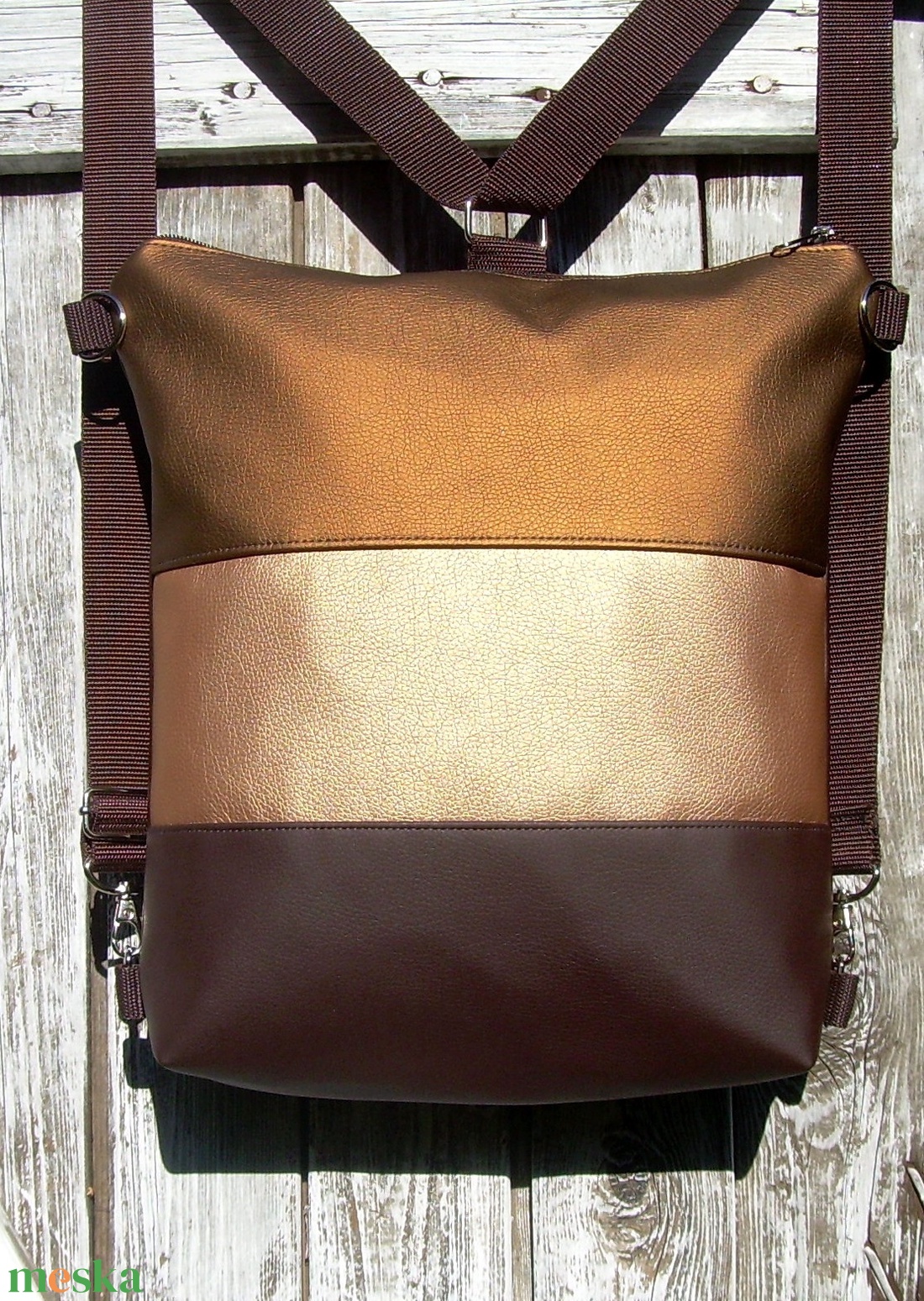 CITY BAG HÁTIZSÁK/OLDALTÁSKA : Bronzos elegancia barnával - táska & tok - hátizsák - hátizsák - Meska.hu CITY BAG HÁTIZSÁK/OLDALTÁSKA : Bronzos elegancia barnával - táska & tok - hátizsák - hátizsák - Meska.hu