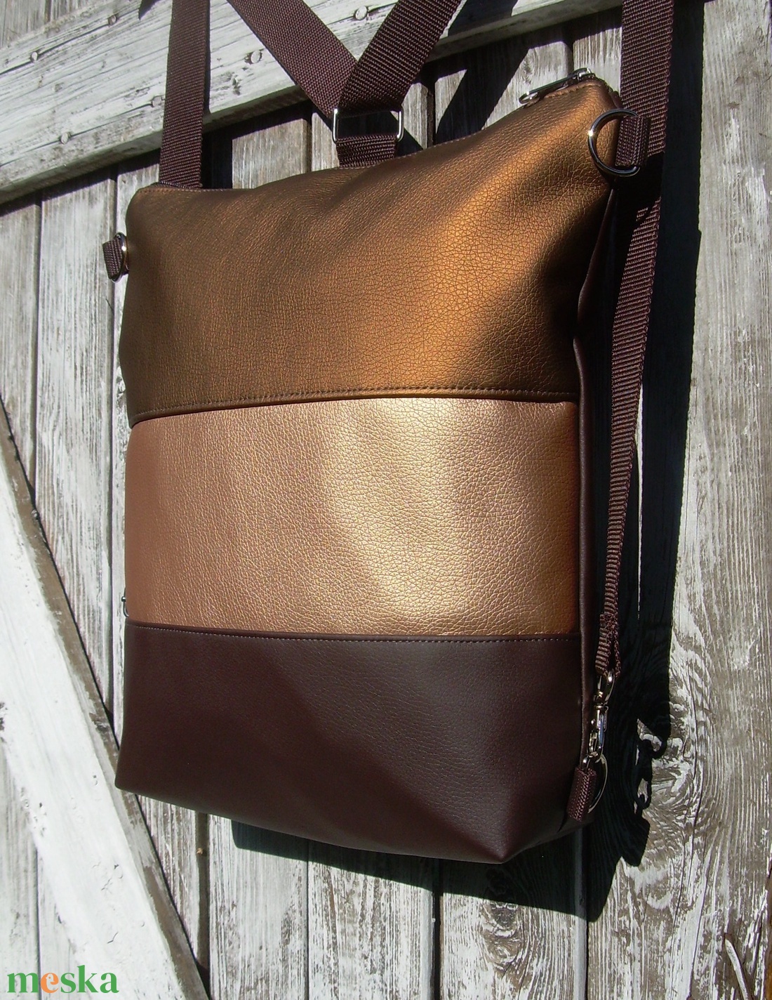 CITY BAG HÁTIZSÁK/OLDALTÁSKA : Bronzos elegancia barnával - táska & tok - hátizsák - hátizsák - Meska.hu CITY BAG HÁTIZSÁK/OLDALTÁSKA : Bronzos elegancia barnával - táska & tok - hátizsák - hátizsák - Meska.hu