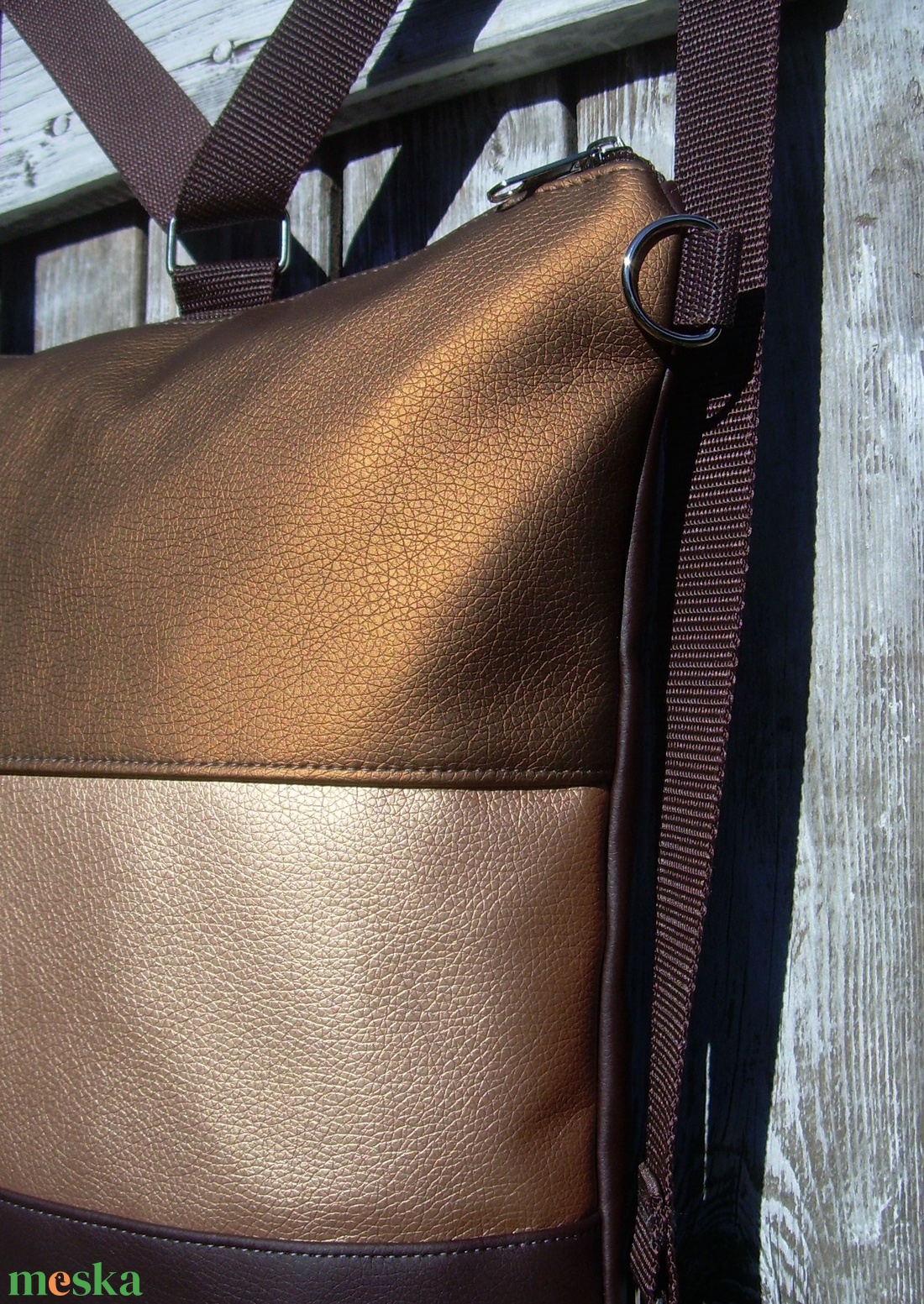 CITY BAG HÁTIZSÁK/OLDALTÁSKA : Bronzos elegancia barnával - táska & tok - hátizsák - hátizsák - Meska.hu CITY BAG HÁTIZSÁK/OLDALTÁSKA : Bronzos elegancia barnával - táska & tok - hátizsák - hátizsák - Meska.hu