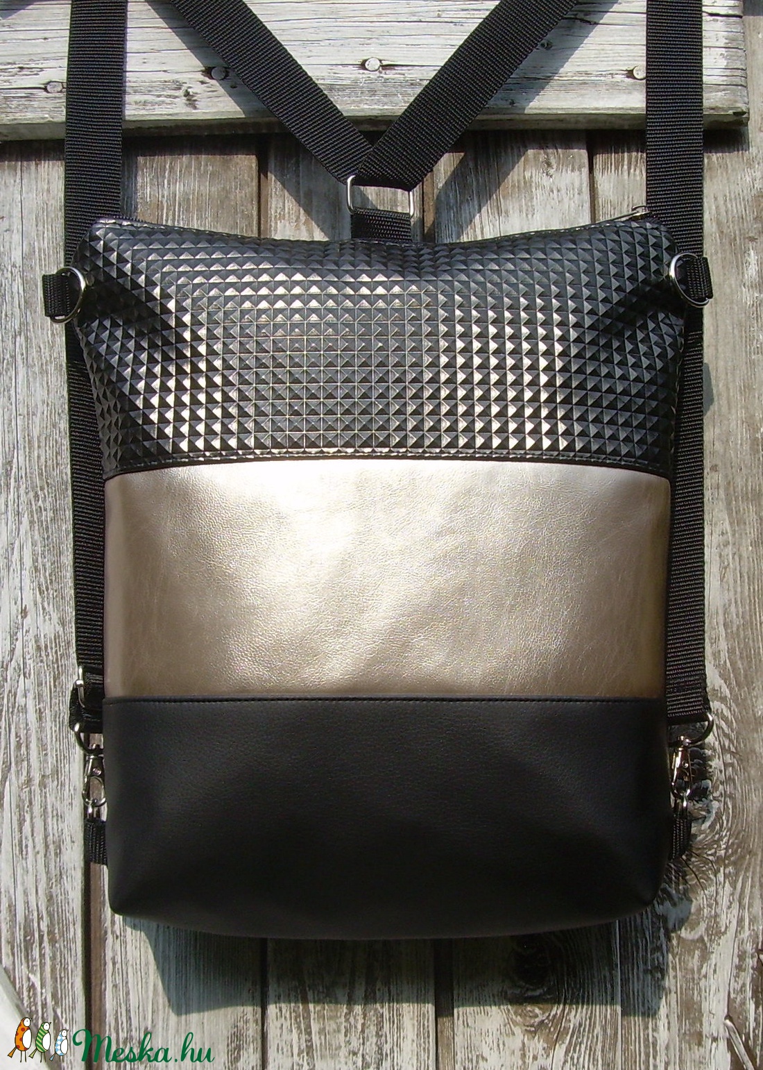 CITY BAG HÁTIZSÁK/OLDALTÁSKA : Egy kis luxus másképp 3.. - táska & tok - hátizsák - hátizsák - Meska.hu