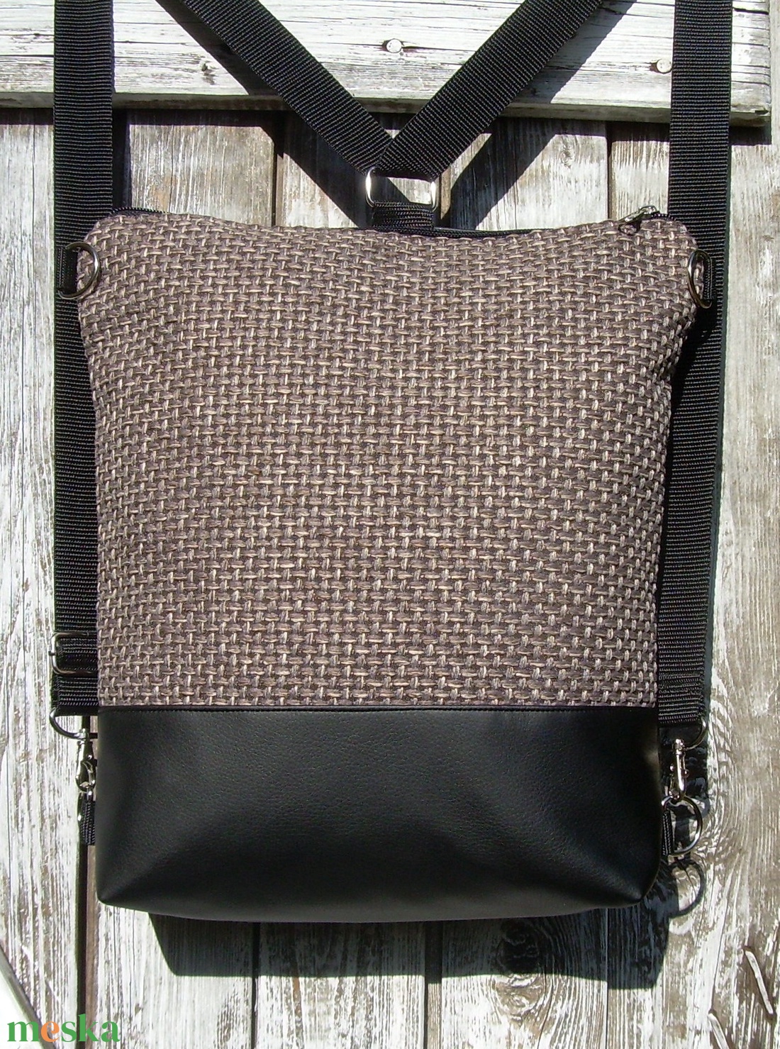 CITY BAG HÁTIZSÁK/OLDALTÁSKA : Fekete bőr szövettel 3. - táska & tok - hátizsák - hátizsák - Meska.hu CITY BAG HÁTIZSÁK/OLDALTÁSKA : Fekete bőr szövettel 3. - táska & tok - hátizsák - hátizsák - Meska.hu