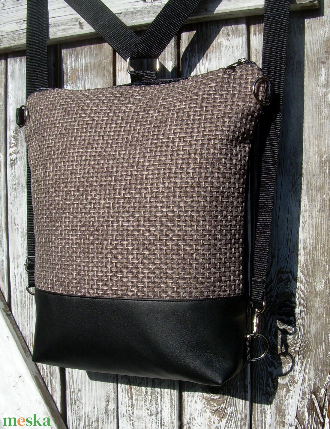 CITY BAG HÁTIZSÁK/OLDALTÁSKA : Fekete bőr szövettel 3. - táska & tok - hátizsák - hátizsák - Meska.hu CITY BAG HÁTIZSÁK/OLDALTÁSKA : Fekete bőr szövettel 3. - táska & tok - hátizsák - hátizsák - Meska.hu