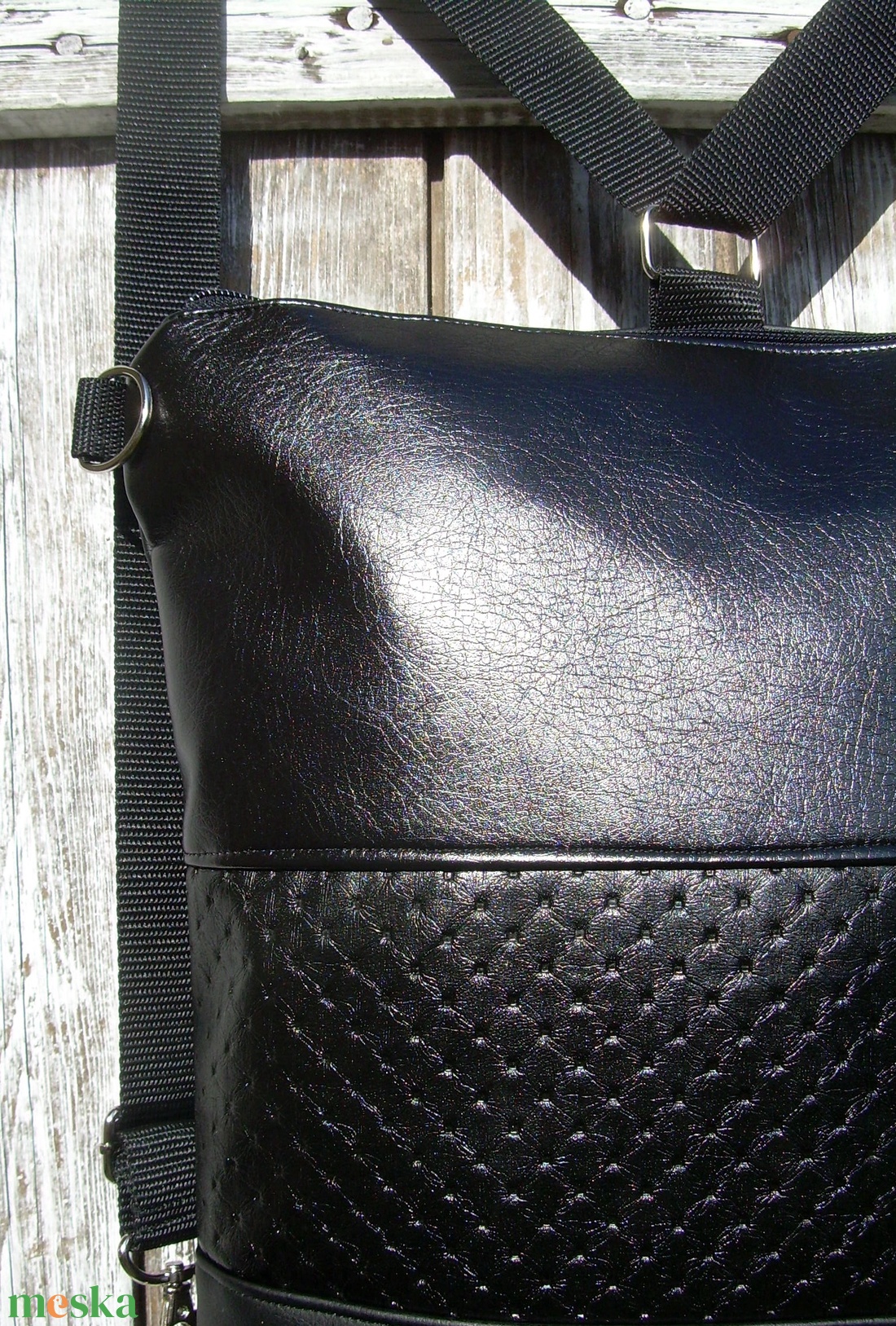 CITY BAG HÁTIZSÁK/OLDALTÁSKA : Fekete elegancia 3. - táska & tok - hátizsák - hátizsák - Meska.hu