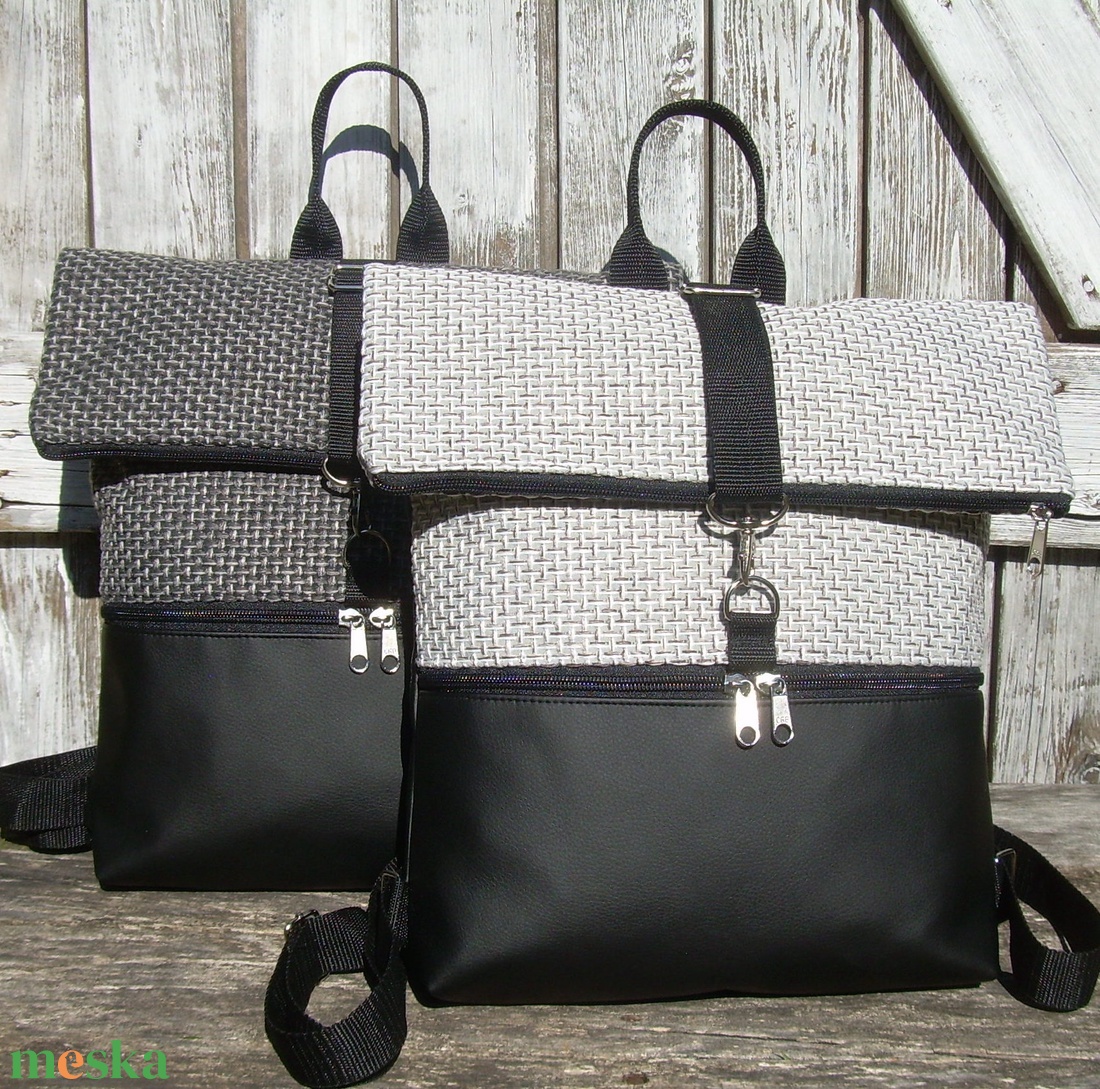 ROLL TOP CITY BAG : Variációk fekete bőrre és szövetre 2. - táska & tok - hátizsák - roll top hátizsák - Meska.hu ROLL TOP CITY BAG : Variációk fekete bőrre és szövetre 2. - táska & tok - hátizsák - roll top hátizsák - Meska.hu