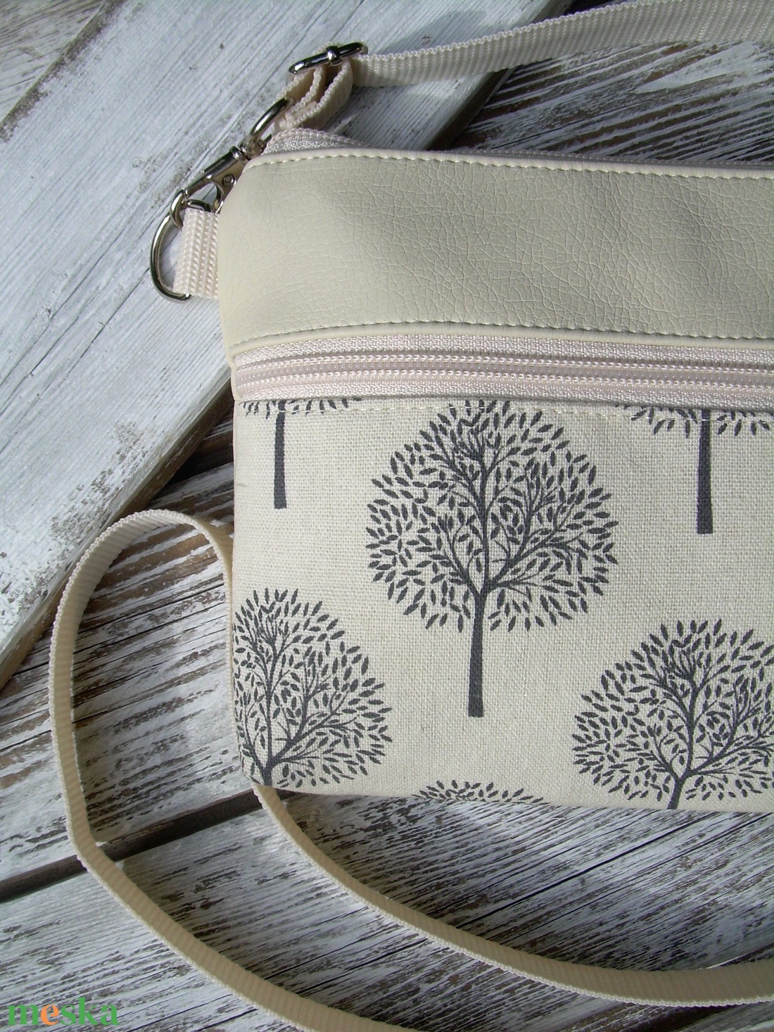  MINI CITY BAG : Nyári elegancia fákkal - táska & tok - kézitáska & válltáska - vállon átvethető táska - Meska.hu