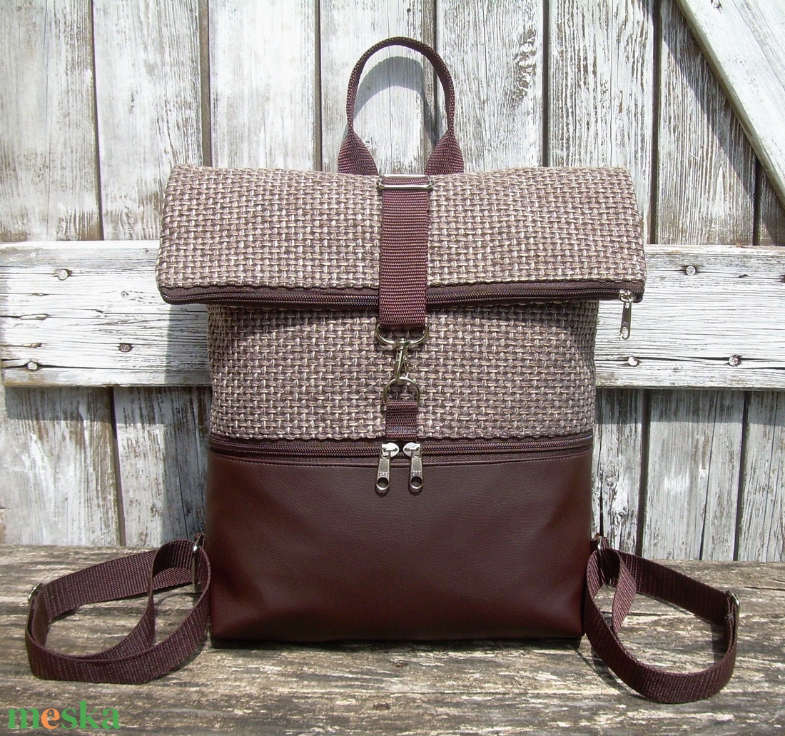 ROLL TOP CITY BAG : Variációk barna bőrre és szövetre 2. - táska & tok - hátizsák - roll top hátizsák - Meska.hu ROLL TOP CITY BAG : Variációk barna bőrre és szövetre 2. - táska & tok - hátizsák - roll top hátizsák - Meska.hu