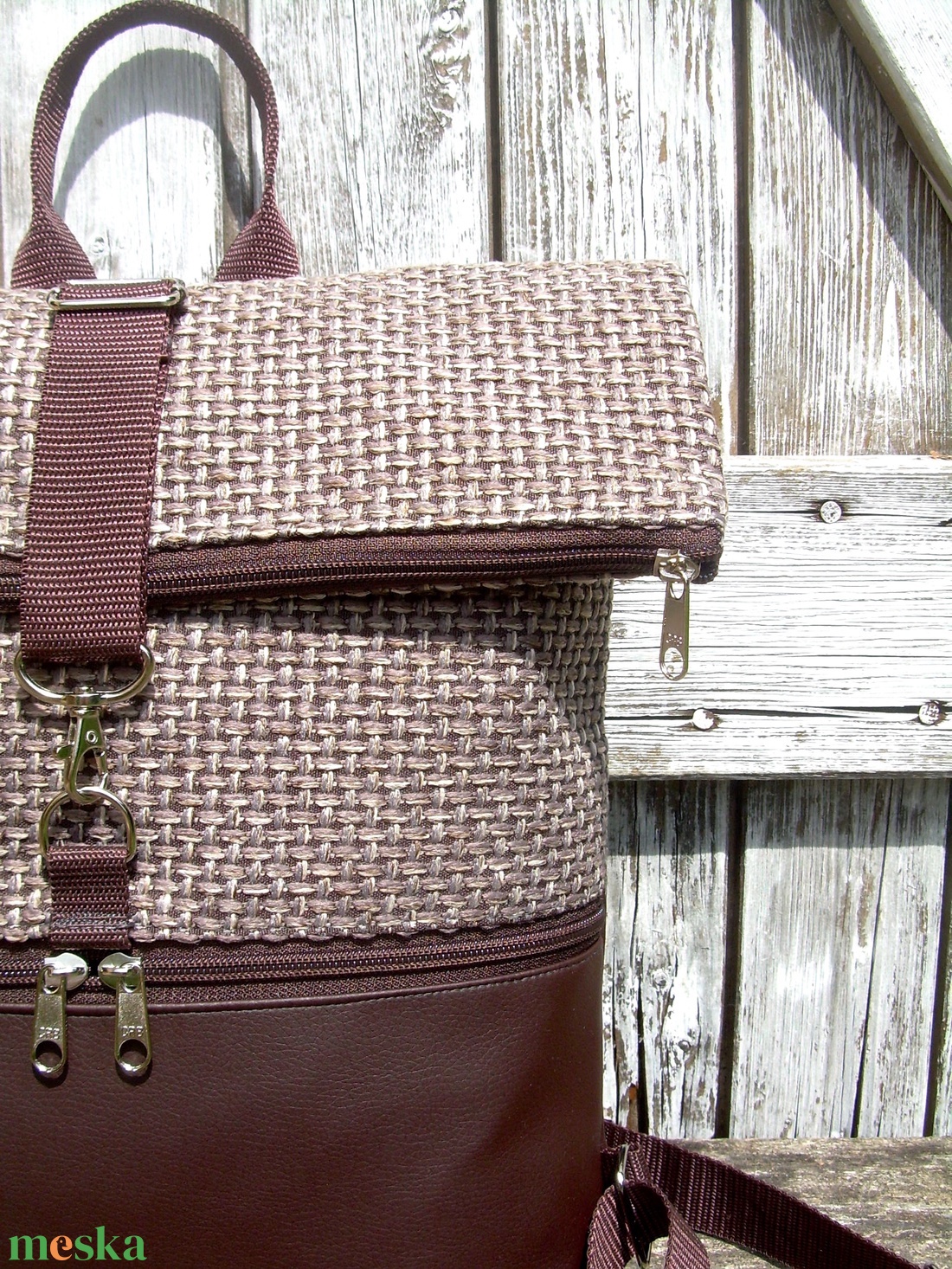 ROLL TOP CITY BAG : Variációk barna bőrre és szövetre 2. - táska & tok - hátizsák - roll top hátizsák - Meska.hu ROLL TOP CITY BAG : Variációk barna bőrre és szövetre 2. - táska & tok - hátizsák - roll top hátizsák - Meska.hu