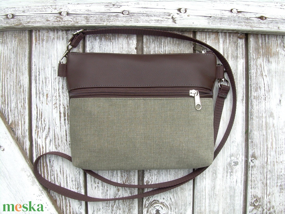 MINI CITY BAG/ÖVTÁSKA : Barna bőr keki canvas vászonnal - táska & tok - övtáska - Meska.hu MINI CITY BAG/ÖVTÁSKA : Barna bőr keki canvas vászonnal - táska & tok - övtáska - Meska.hu