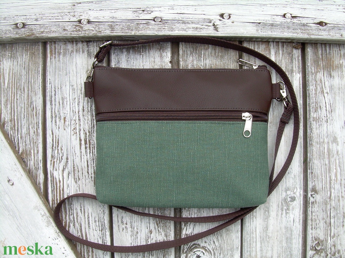 MINI CITY BAG/ÖVTÁSKA : Barna bőr zöld canvas vászonnal - táska & tok - övtáska - Meska.hu MINI CITY BAG/ÖVTÁSKA : Barna bőr zöld canvas vászonnal - táska & tok - övtáska - Meska.hu