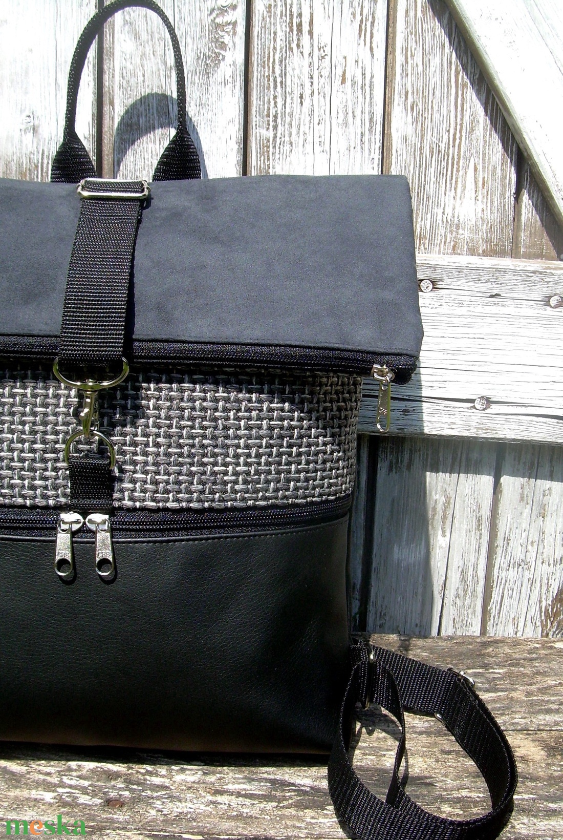 ROLL TOP CITY BAG : Variációk fekete bőrre és szövetre 5. - táska & tok - hátizsák - hátizsák - Meska.hu ROLL TOP CITY BAG : Variációk fekete bőrre és szövetre 5. - táska & tok - hátizsák - hátizsák - Meska.hu