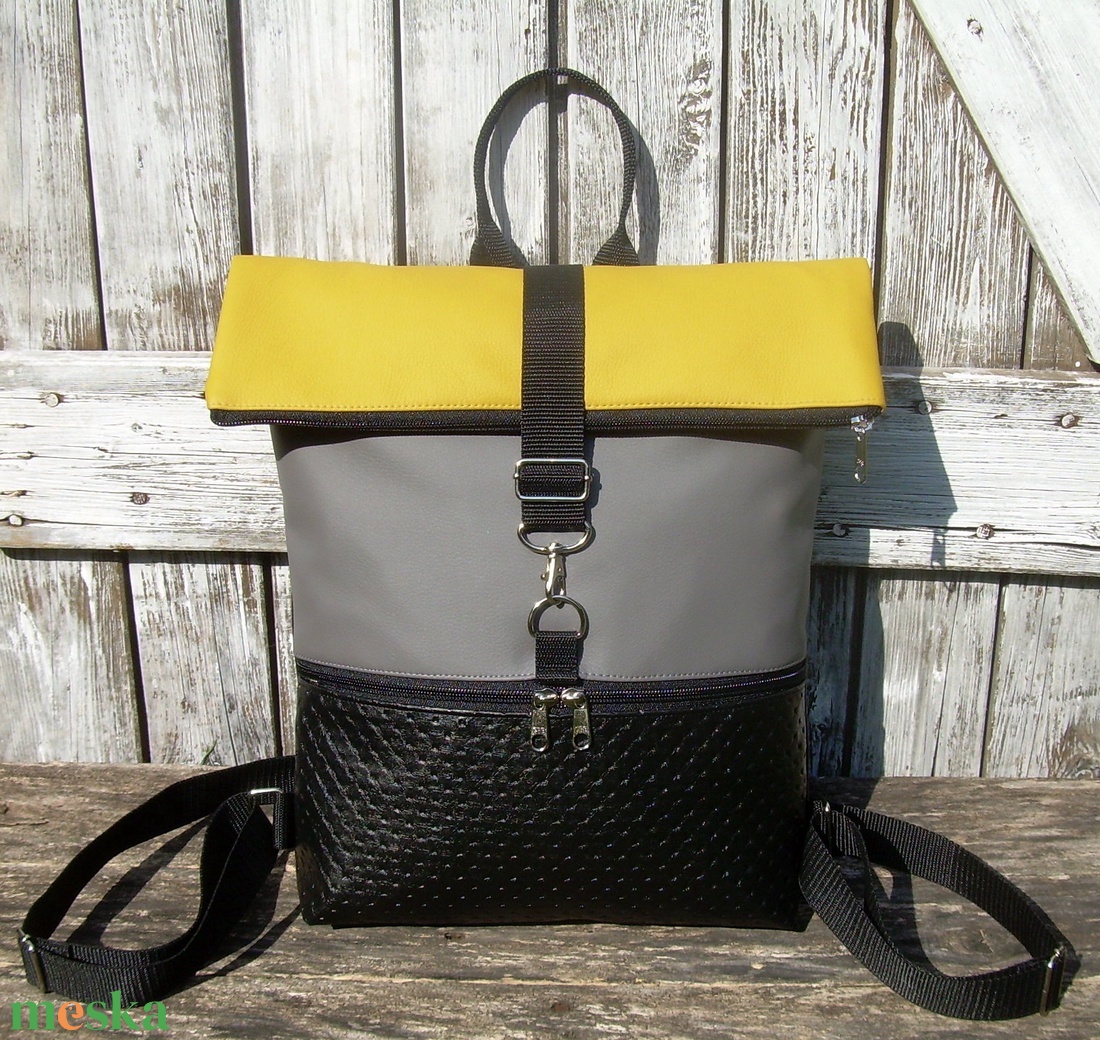 ROLL TOP CITY BAG : Variációk feketére sárgával és szürkével - táska & tok - hátizsák - roll top hátizsák - Meska.hu ROLL TOP CITY BAG : Variációk feketére sárgával és szürkével - táska & tok - hátizsák - roll top hátizsák - Meska.hu