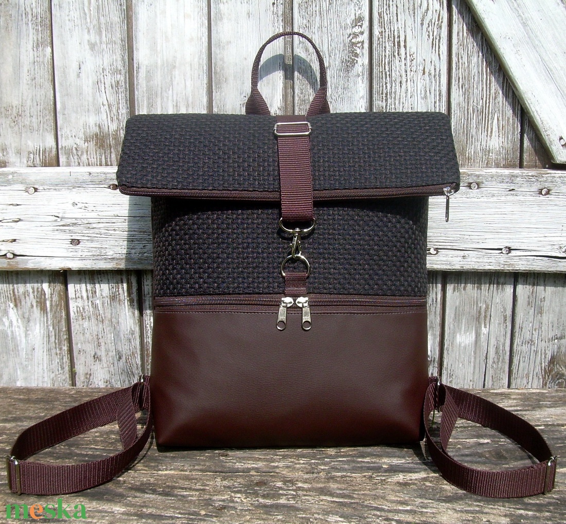 ROLL TOP CITY BAG : Variációk barna bőrre és szövetre 3. - táska & tok - hátizsák - roll top hátizsák - Meska.hu ROLL TOP CITY BAG : Variációk barna bőrre és szövetre 3. - táska & tok - hátizsák - roll top hátizsák - Meska.hu