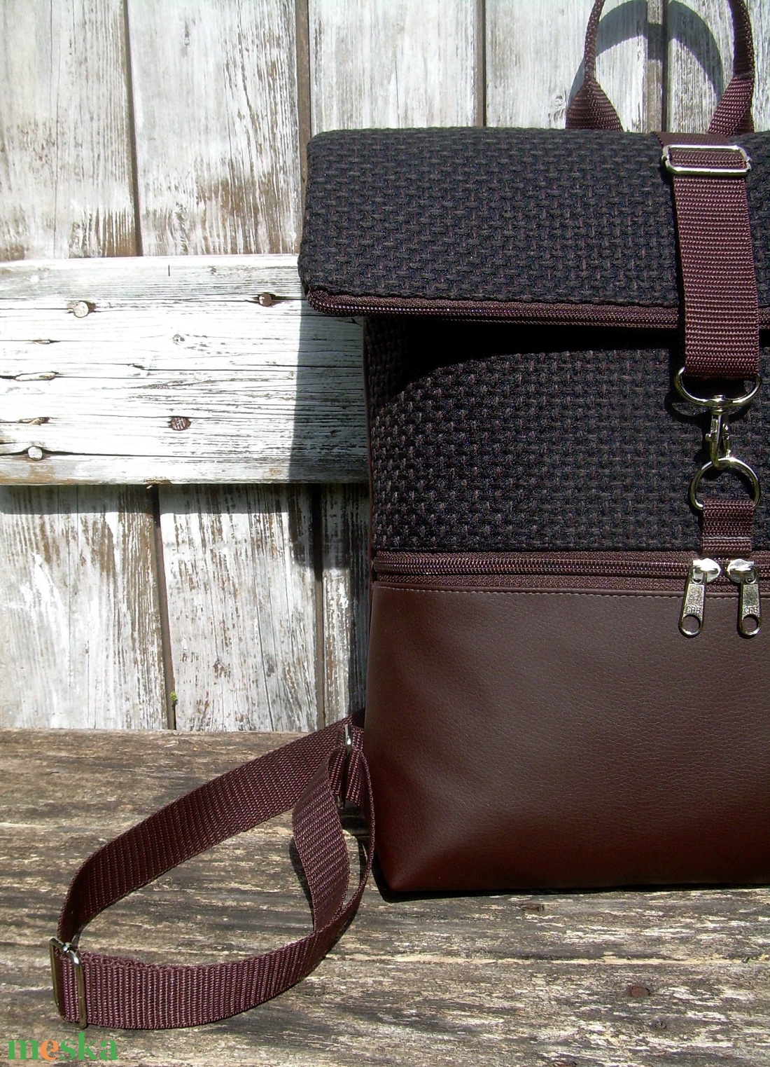 ROLL TOP CITY BAG : Variációk barna bőrre és szövetre 3. - táska & tok - hátizsák - roll top hátizsák - Meska.hu ROLL TOP CITY BAG : Variációk barna bőrre és szövetre 3. - táska & tok - hátizsák - roll top hátizsák - Meska.hu