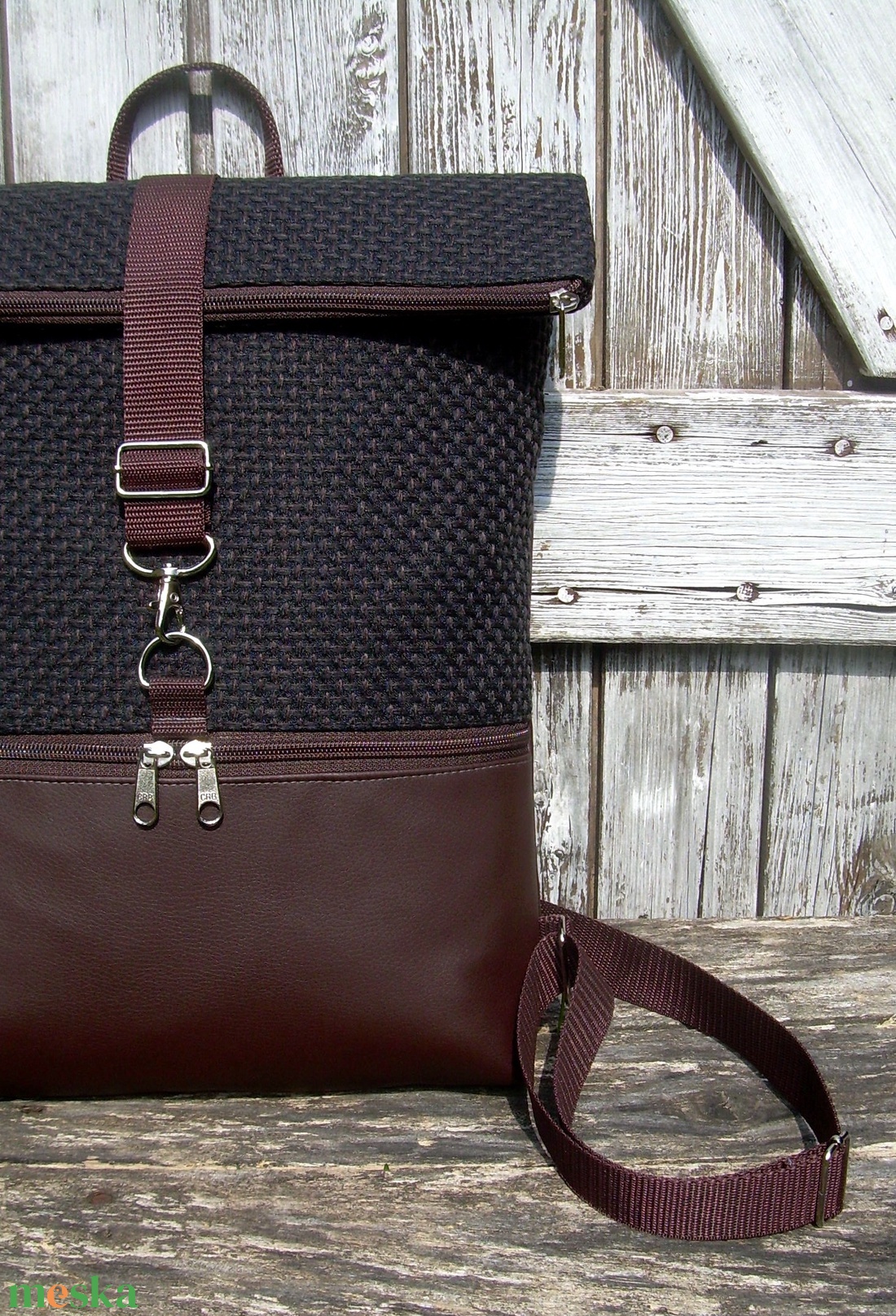 ROLL TOP CITY BAG : Variációk barna bőrre és szövetre 3. - táska & tok - hátizsák - roll top hátizsák - Meska.hu ROLL TOP CITY BAG : Variációk barna bőrre és szövetre 3. - táska & tok - hátizsák - roll top hátizsák - Meska.hu