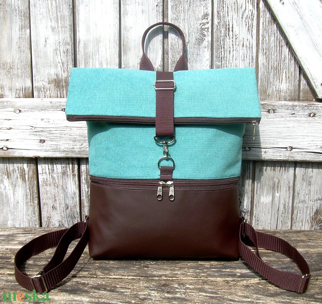 ROLL TOP CITY BAG : Variációk barnára türkizkékkel - táska & tok - hátizsák - roll top hátizsák - Meska.hu ROLL TOP CITY BAG : Variációk barnára türkizkékkel - táska & tok - hátizsák - roll top hátizsák - Meska.hu