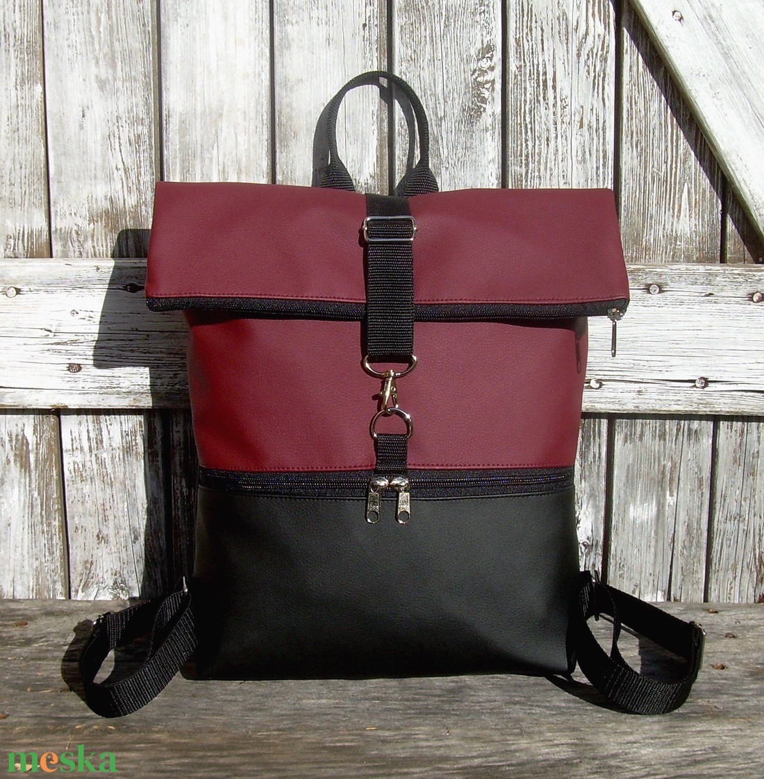 ROLL TOP CITY BAG : Variációk feketére és bordóra - táska & tok - hátizsák - hátizsák - Meska.hu ROLL TOP CITY BAG : Variációk feketére és bordóra - táska & tok - hátizsák - hátizsák - Meska.hu