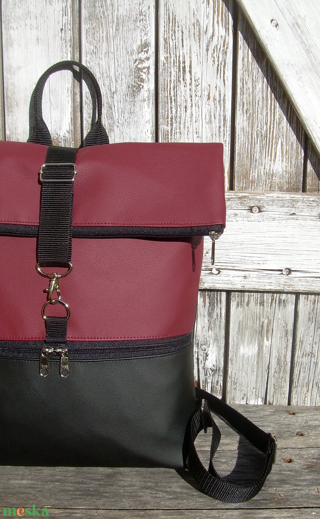 ROLL TOP CITY BAG : Variációk feketére és bordóra - táska & tok - hátizsák - hátizsák - Meska.hu ROLL TOP CITY BAG : Variációk feketére és bordóra - táska & tok - hátizsák - hátizsák - Meska.hu