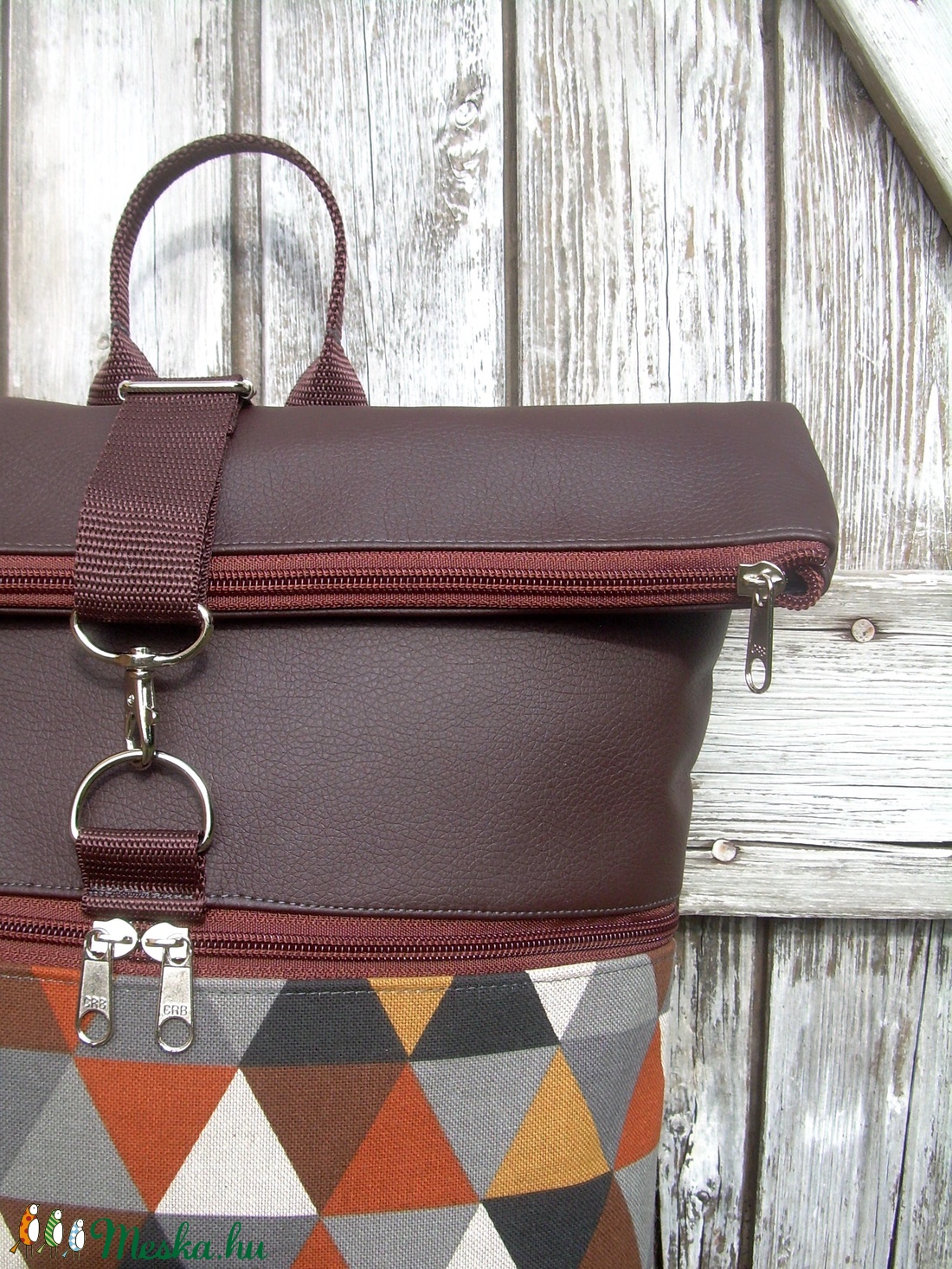 AKCIÓ!-KÉSZLETEN! - ROLL TOP CITY BAG : Színes háromszögek barnával - táska & tok - hátizsák - roll top hátizsák - Meska.hu AKCIÓ!-KÉSZLETEN! - ROLL TOP CITY BAG : Színes háromszögek barnával - táska & tok - hátizsák - roll top hátizsák - Meska.hu