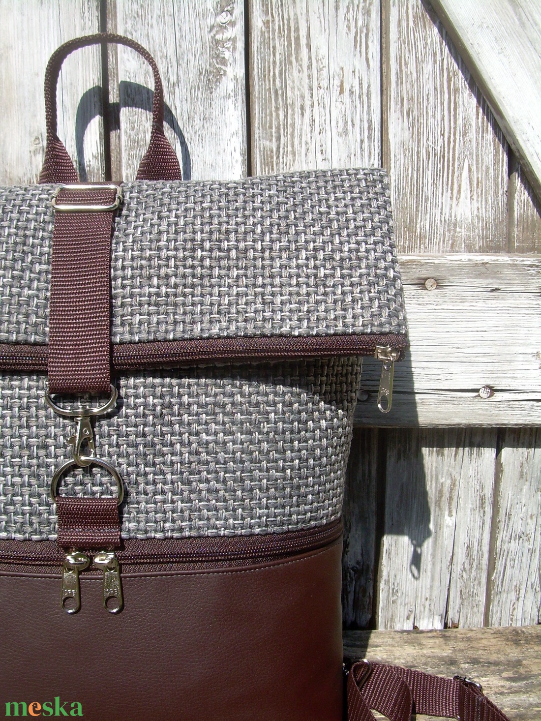 ROLL TOP CITY BAG : Variációk barna bőrre és szövetre 3. - táska & tok - hátizsák - roll top hátizsák - Meska.hu ROLL TOP CITY BAG : Variációk barna bőrre és szövetre 3. - táska & tok - hátizsák - roll top hátizsák - Meska.hu