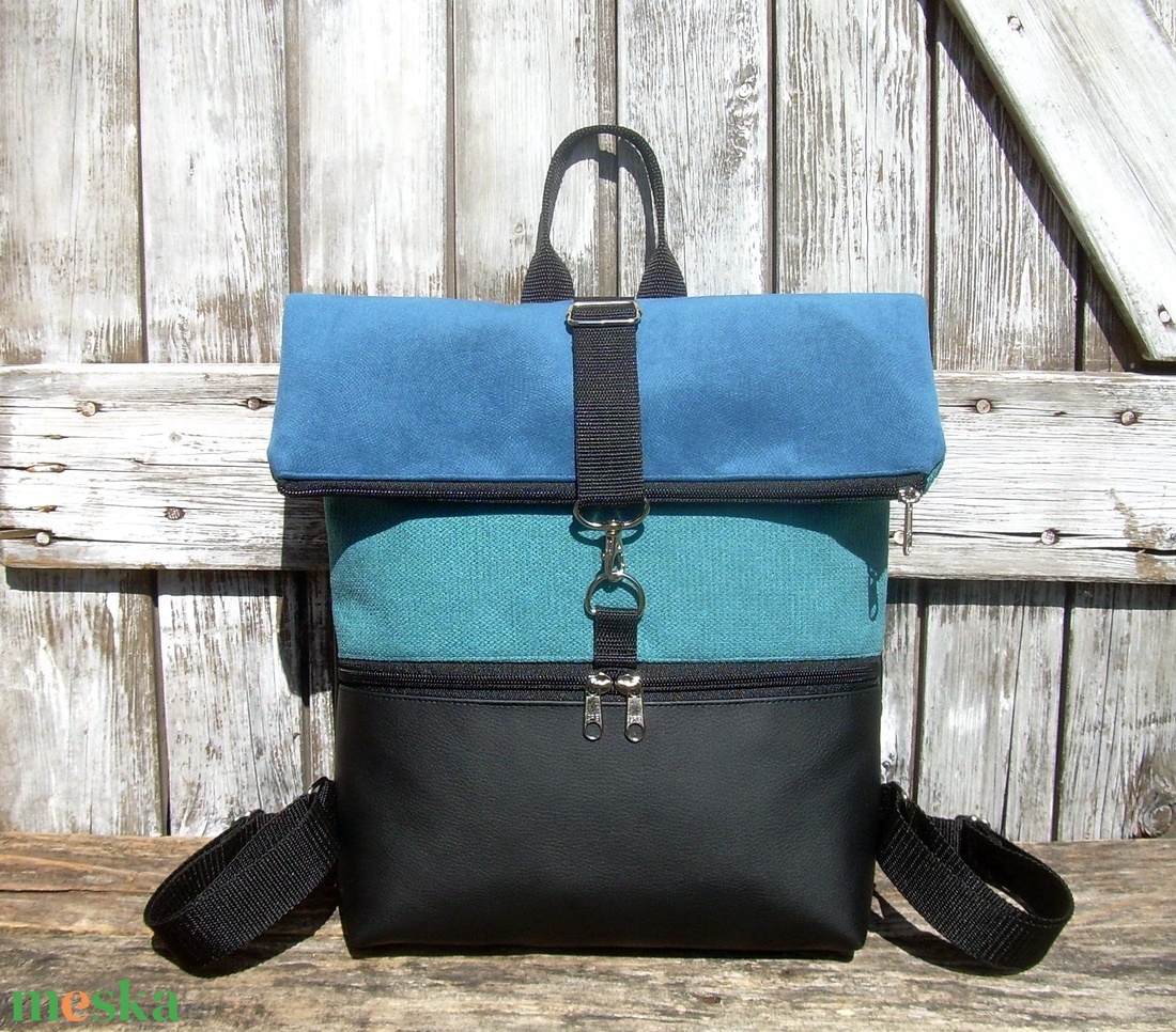 ROLL TOP CITY BAG : Variációk fekete bőrre és kék szövetre - táska & tok - hátizsák - roll top hátizsák - Meska.hu ROLL TOP CITY BAG : Variációk fekete bőrre és kék szövetre - táska & tok - hátizsák - roll top hátizsák - Meska.hu