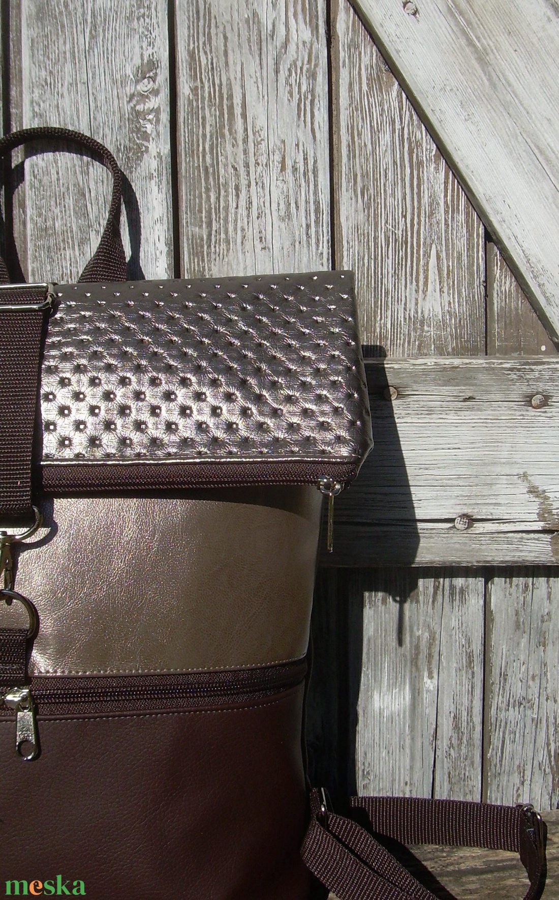 ROLL TOP CITY BAG : Metálos elegancia barnával - táska & tok - hátizsák - roll top hátizsák - Meska.hu ROLL TOP CITY BAG : Metálos elegancia barnával - táska & tok - hátizsák - roll top hátizsák - Meska.hu