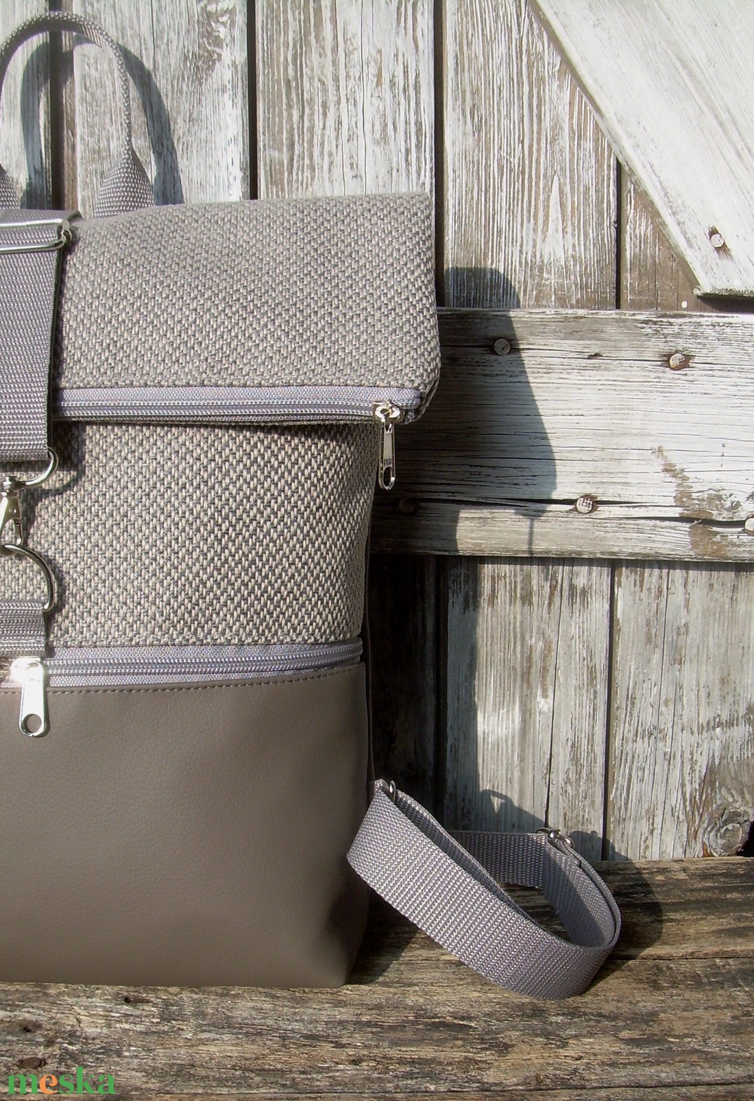 ROLL TOP CITY BAG : Variációk szürke bőrre és szövetre 3. - táska & tok - hátizsák - roll top hátizsák - Meska.hu ROLL TOP CITY BAG : Variációk szürke bőrre és szövetre 3. - táska & tok - hátizsák - roll top hátizsák - Meska.hu