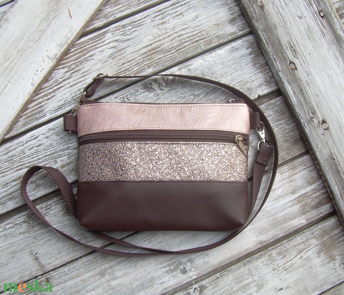 MINI CITY BAG : Metálos elegancia barnával - táska & tok - kézitáska & válltáska - vállon átvethető táska - Meska.hu MINI CITY BAG : Metálos elegancia barnával - táska & tok - kézitáska & válltáska - vállon átvethető táska - Meska.hu