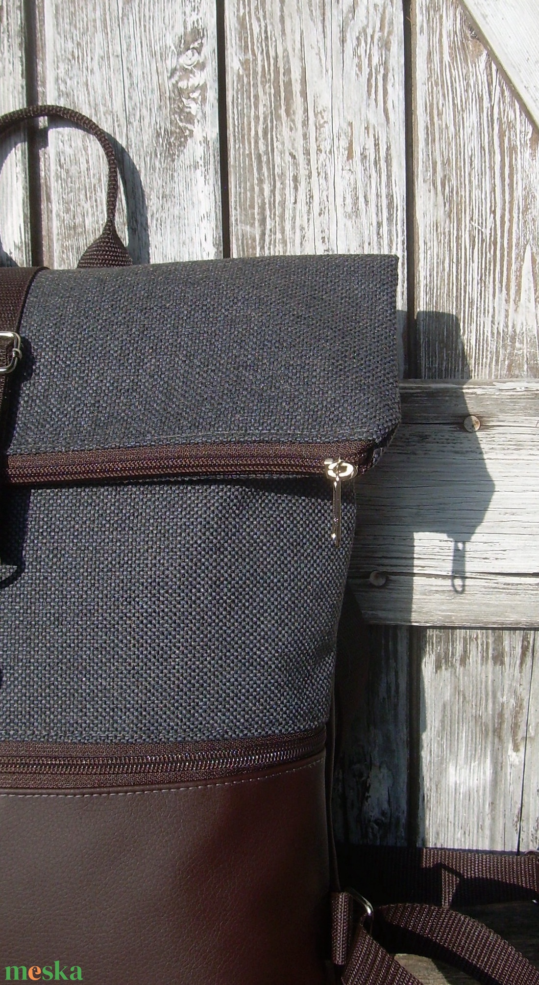 ROLL TOP CITY BAG : Variációk barna bőrre szürke szövettel - táska & tok - hátizsák - roll top hátizsák - Meska.hu ROLL TOP CITY BAG : Variációk barna bőrre szürke szövettel - táska & tok - hátizsák - roll top hátizsák - Meska.hu